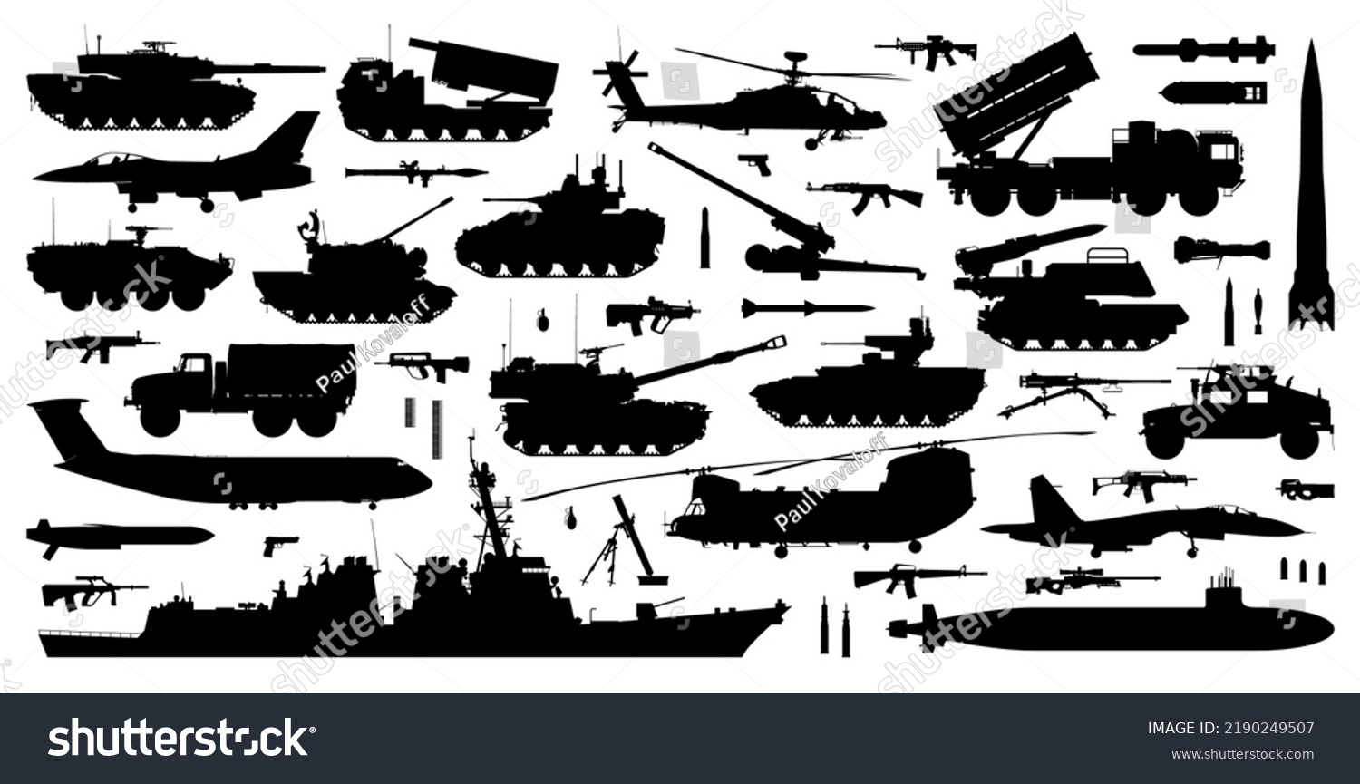 Armed Forces Silhouette Set Collection Various Stock Vector (Royalty ...