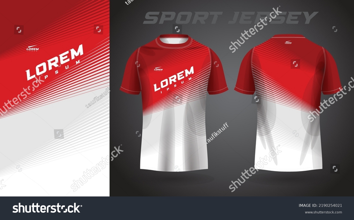 Red White Tshirt Sport Jersey Design Stock Vector (Royalty Free ...