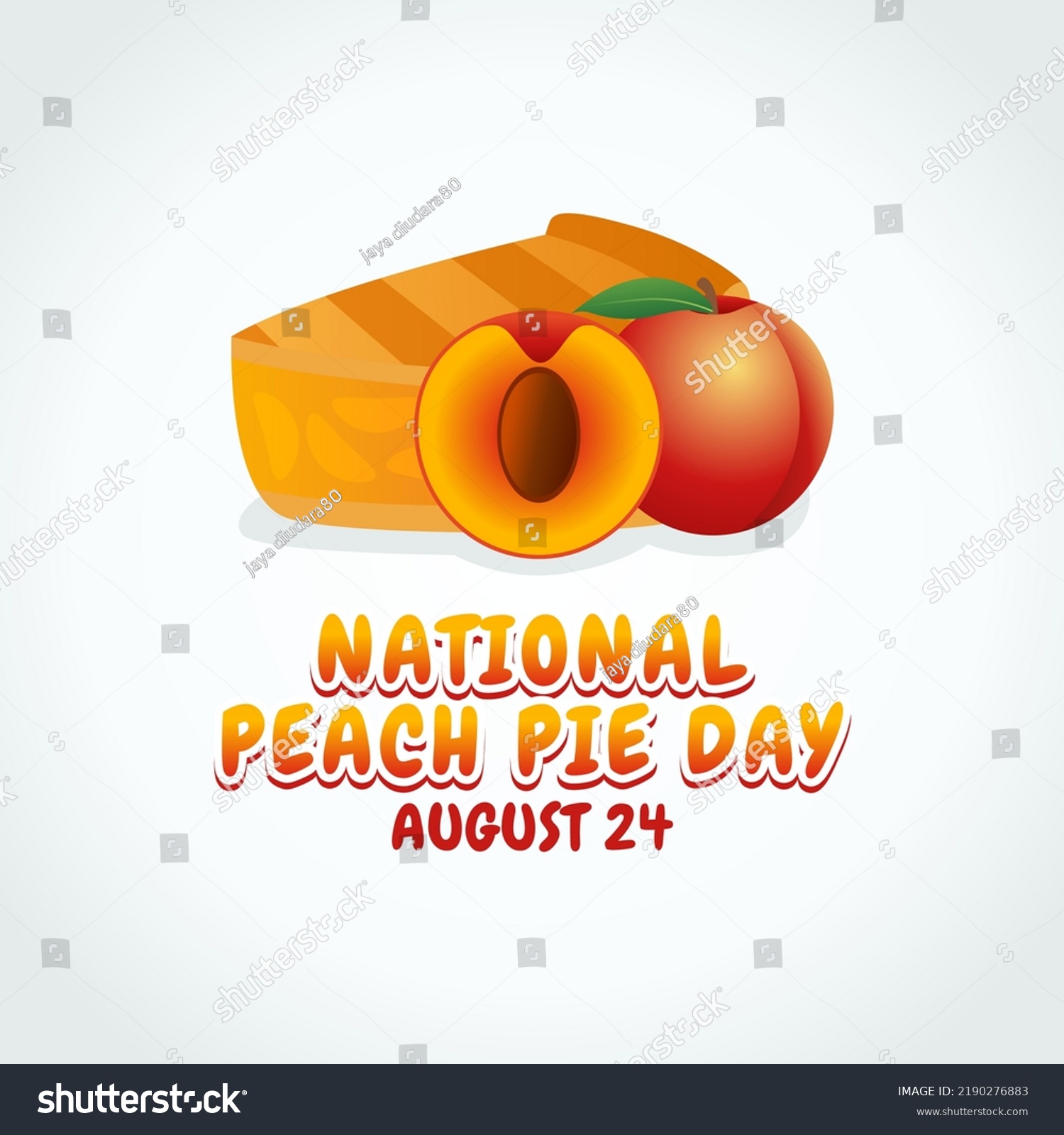 Vector Graphic National Peach Pie Day Stock Vector (Royalty Free