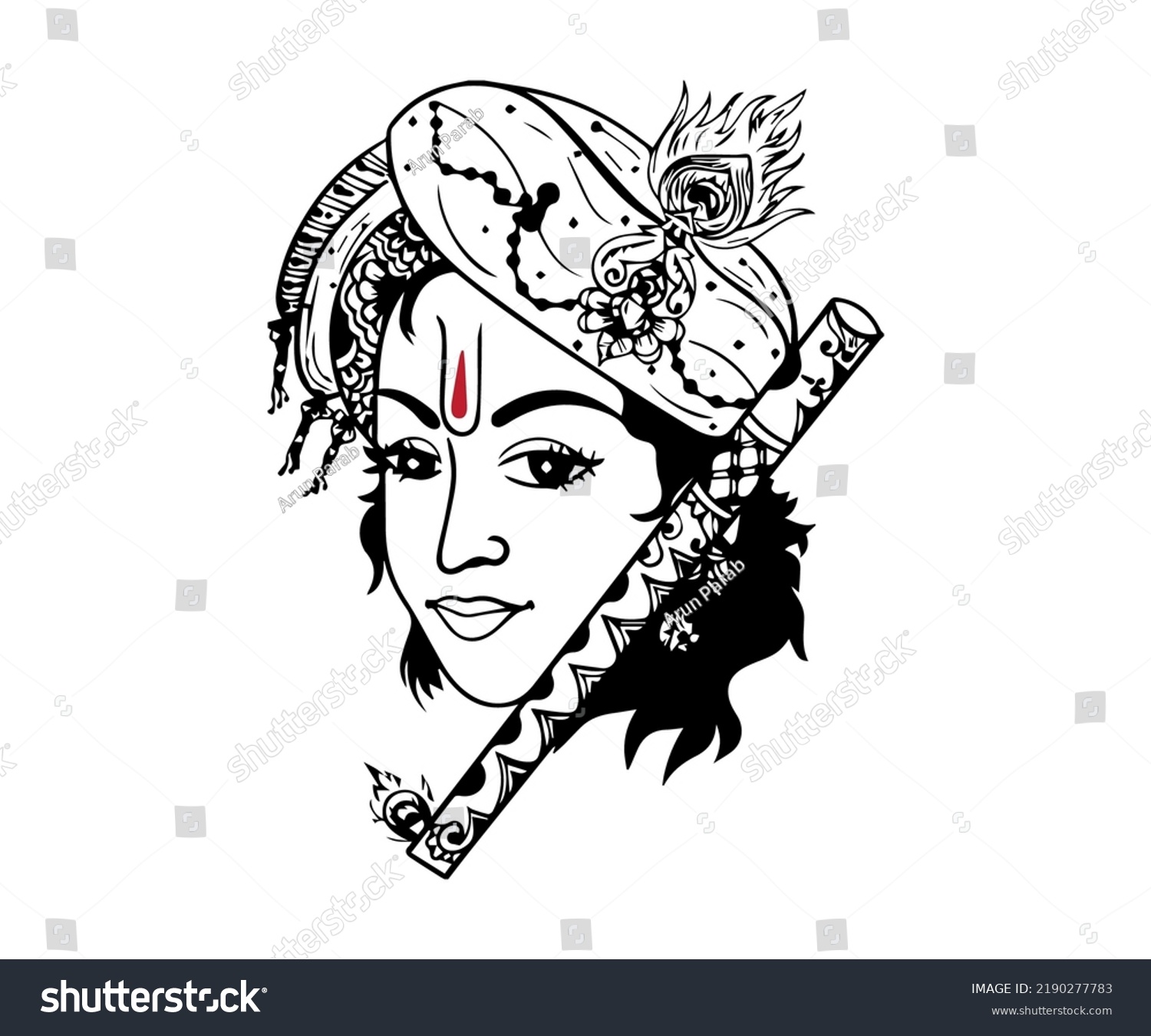 Krishna Janmashtami Lit Occasion Birth Krishna Stock Vector (Royalty ...