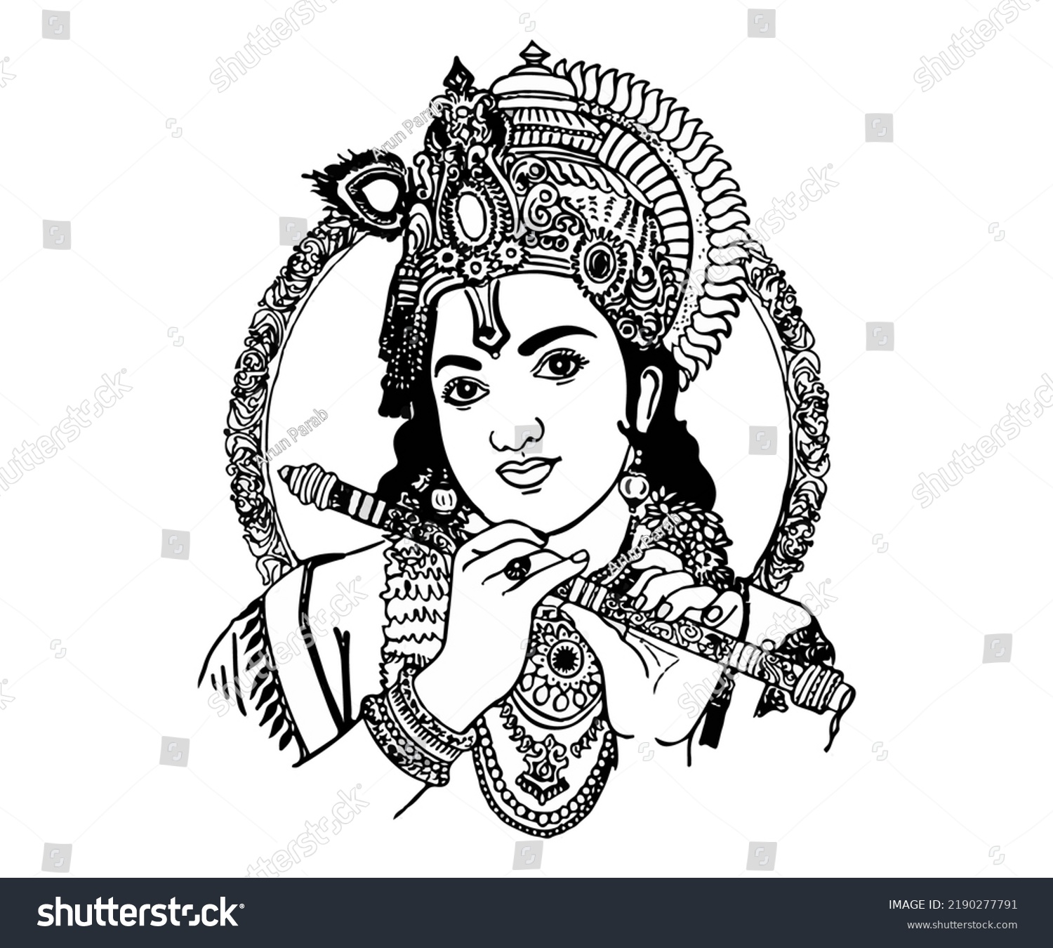 Krishna Janmashtami Lit Occasion Birth Krishna Stock Vector (Royalty ...