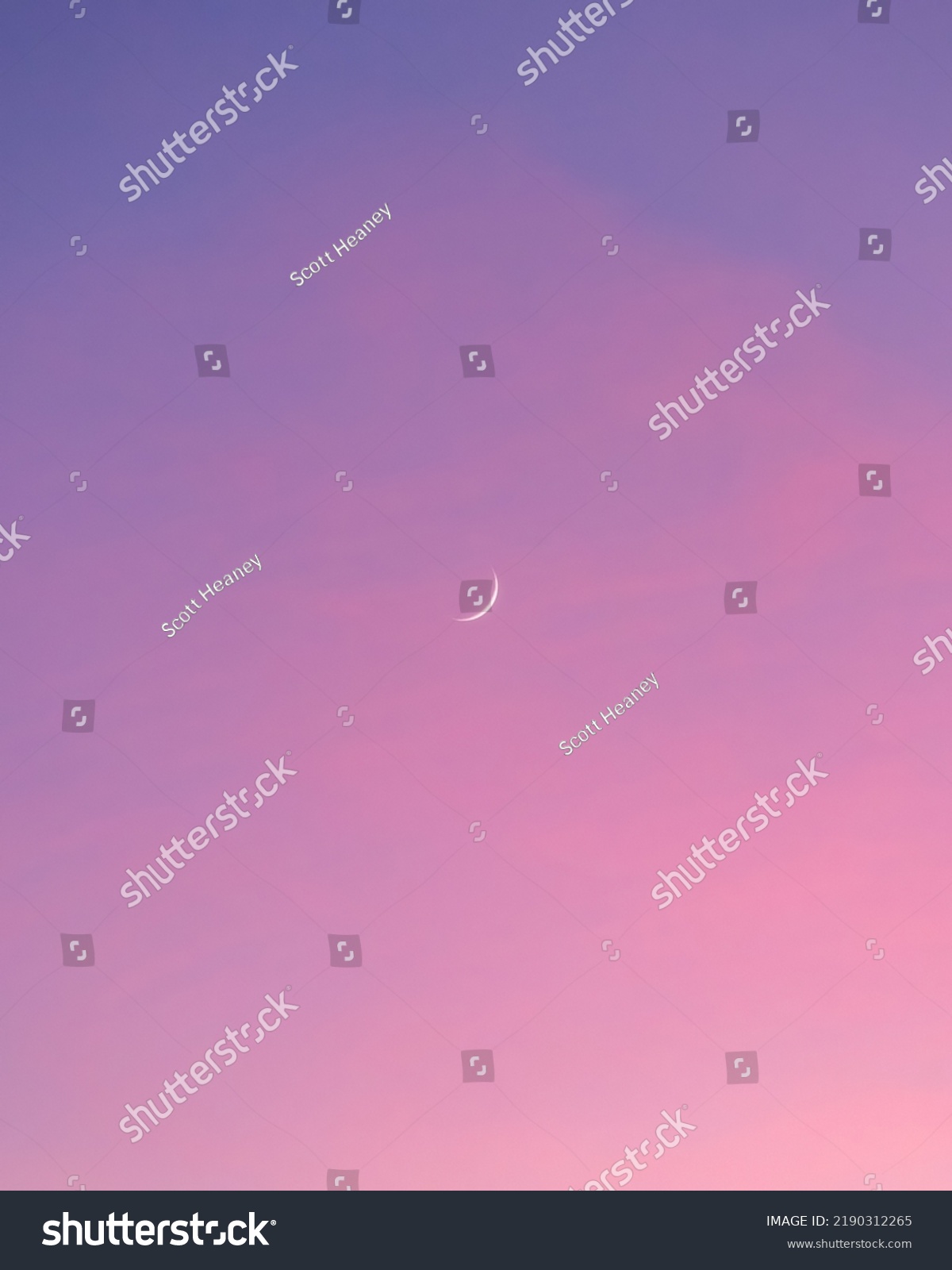 Crescent Moon Vibrant Pink Sunset Sky Stock Photo 2190312265 | Shutterstock