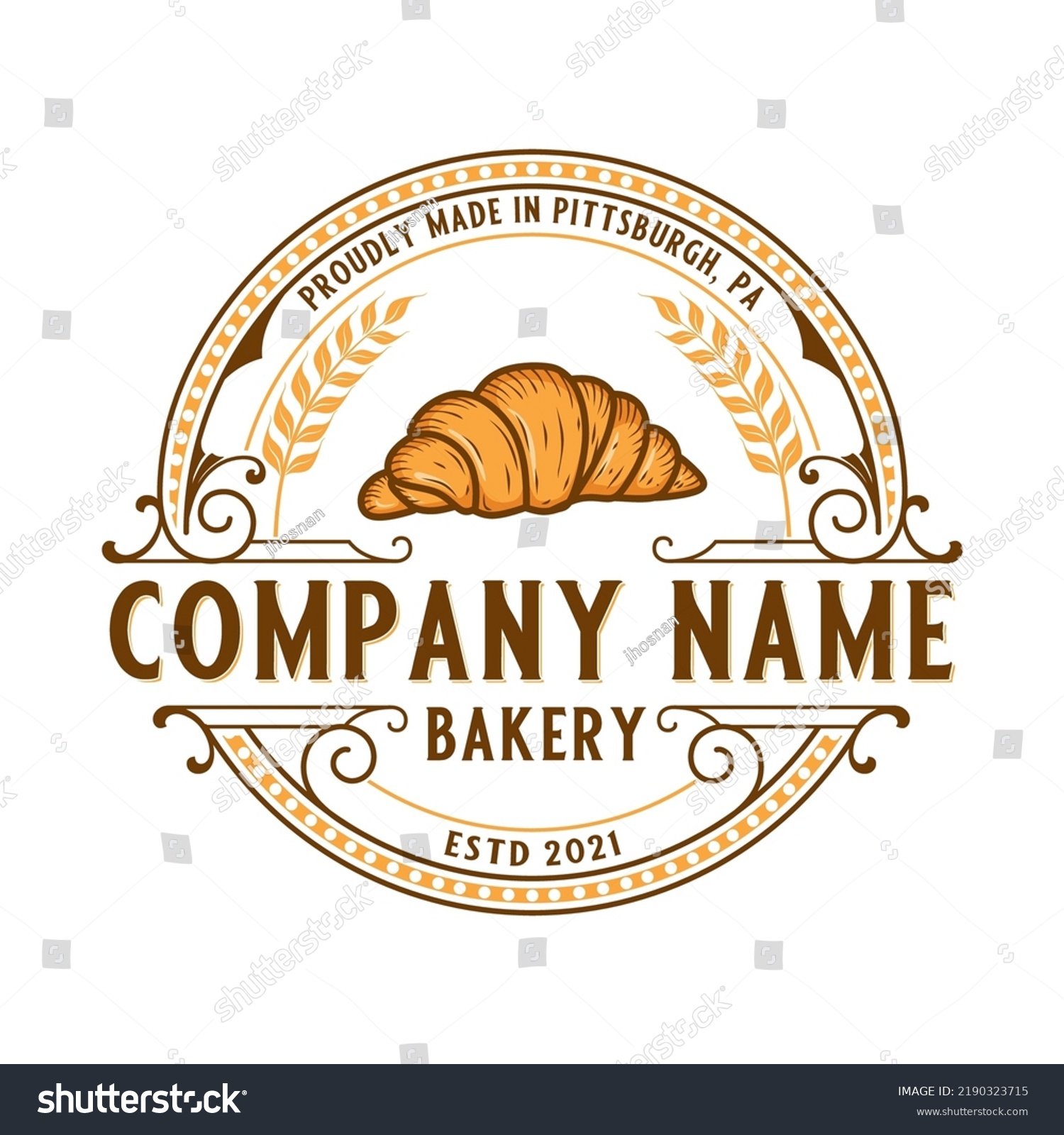 Bakery Logo Design Wheat Bread Concept Stock Vector (Royalty Free ...