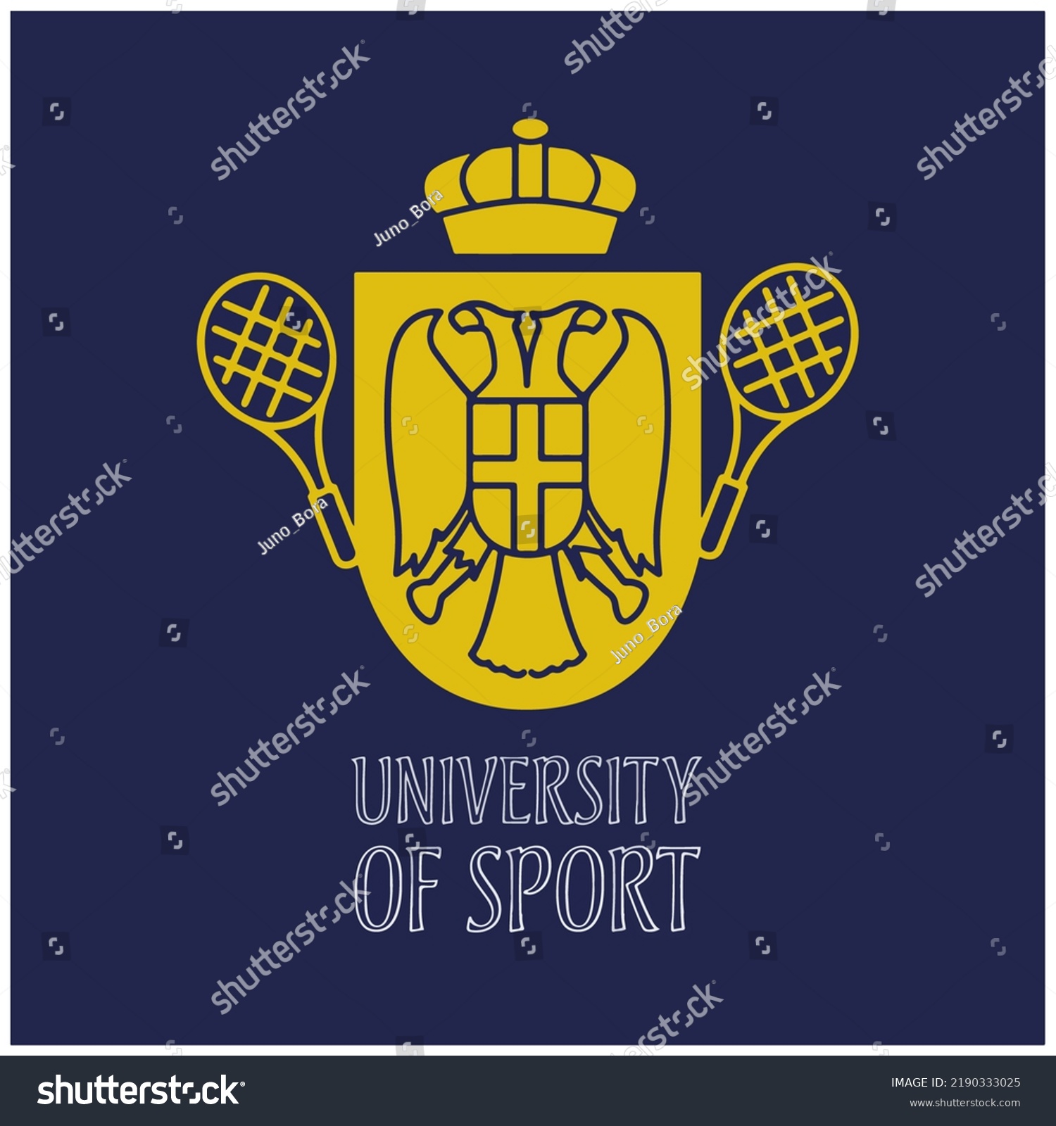 University Sports Logo Design Art Illustration Stock Illustration