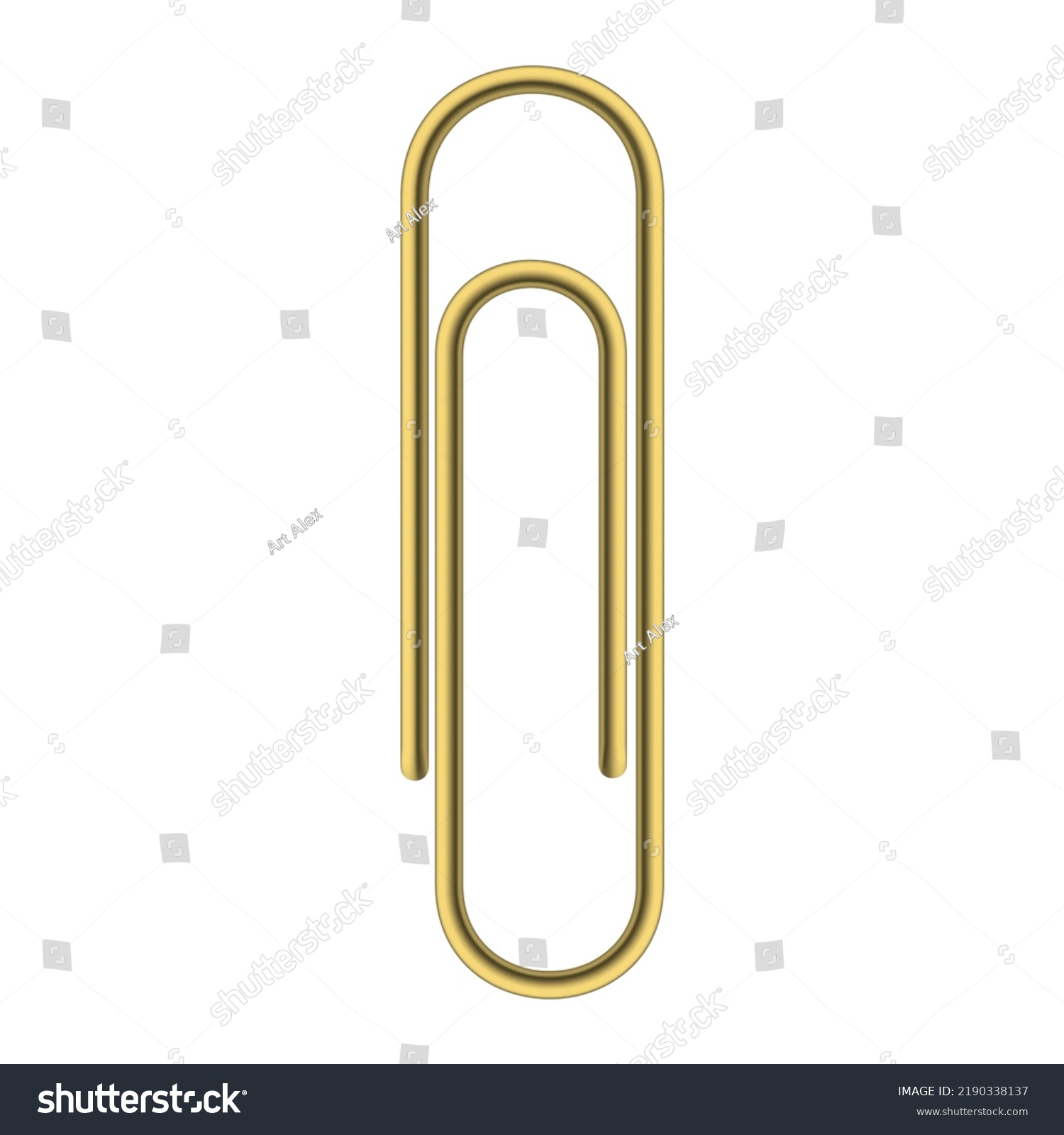 Realistic Yellow Paper Clip Isolated On Stock Vector (Royalty Free