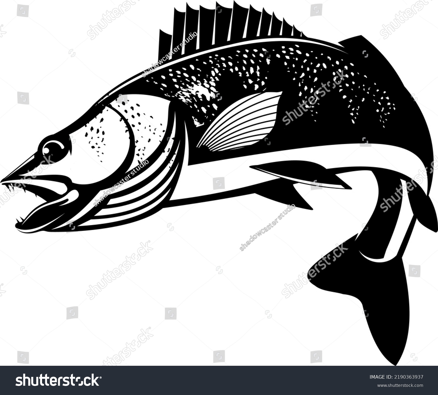 Walleye Fish Logo Unique Fresh Walleye Stock Vector (Royalty Free ...