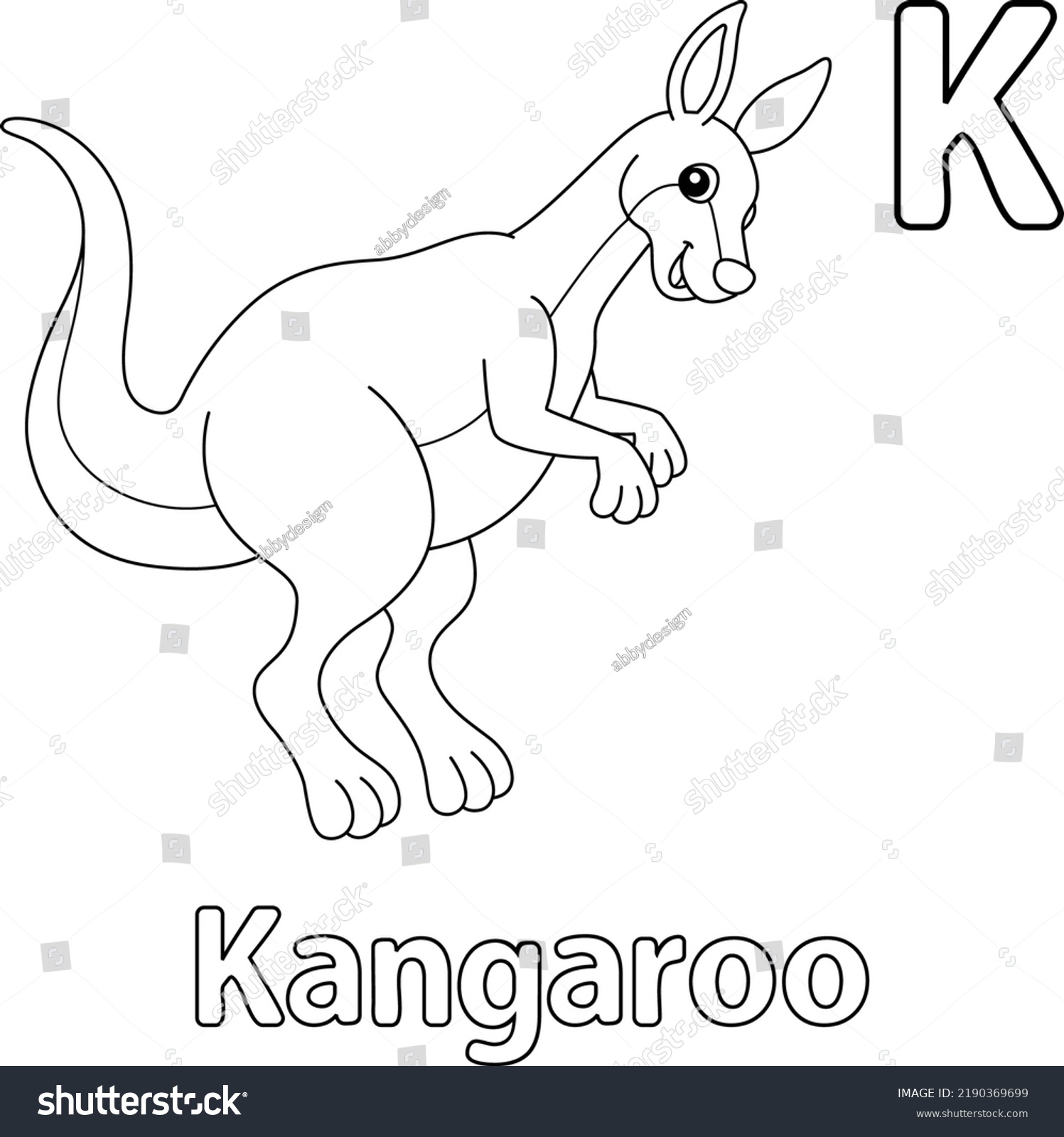 Jumping Kangaroo Alphabet Abc Coloring Page Stock Vector (Royalty Free ...