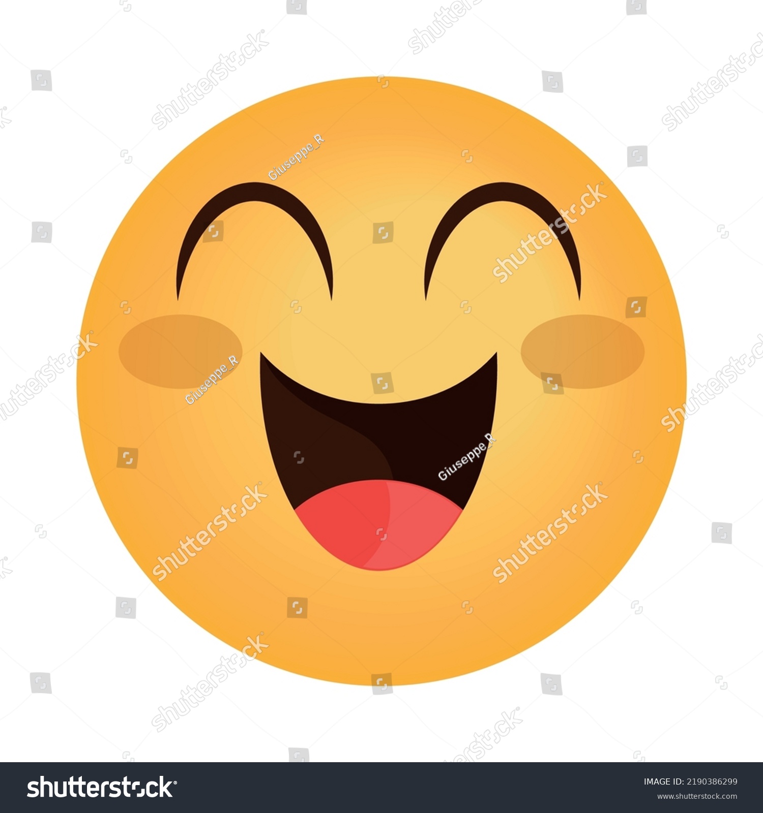 Excited Emoji Happy Isolated Icon Stock Vector (Royalty Free ...