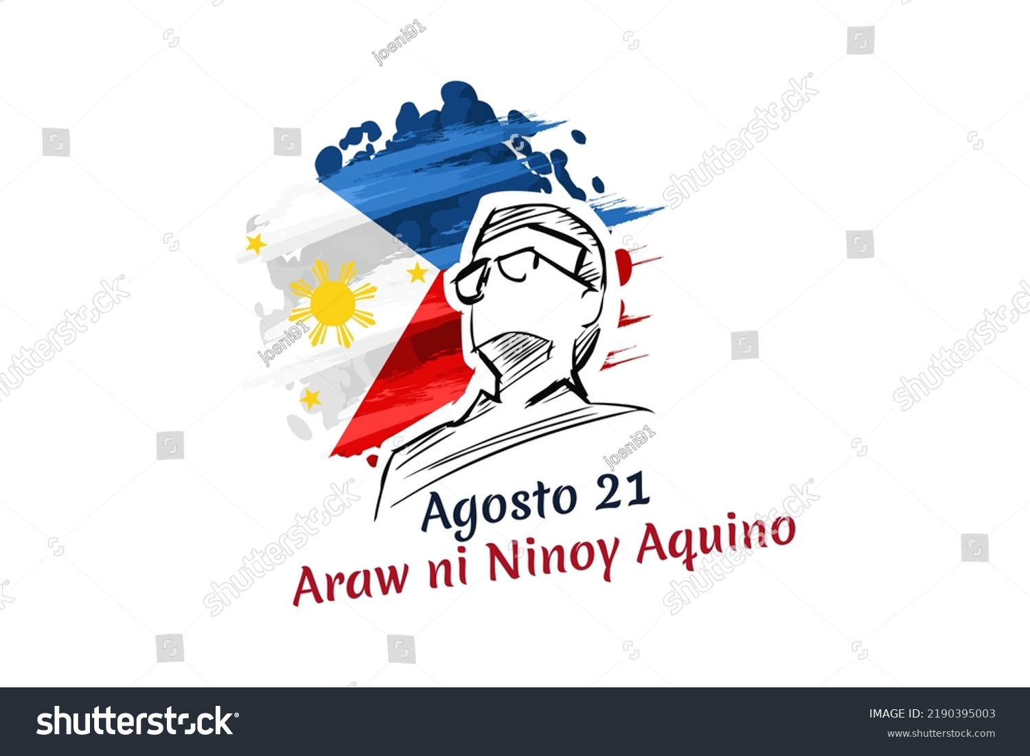 Translation August 21 Ninoy Aquino Day Stock Vector Royalty Free