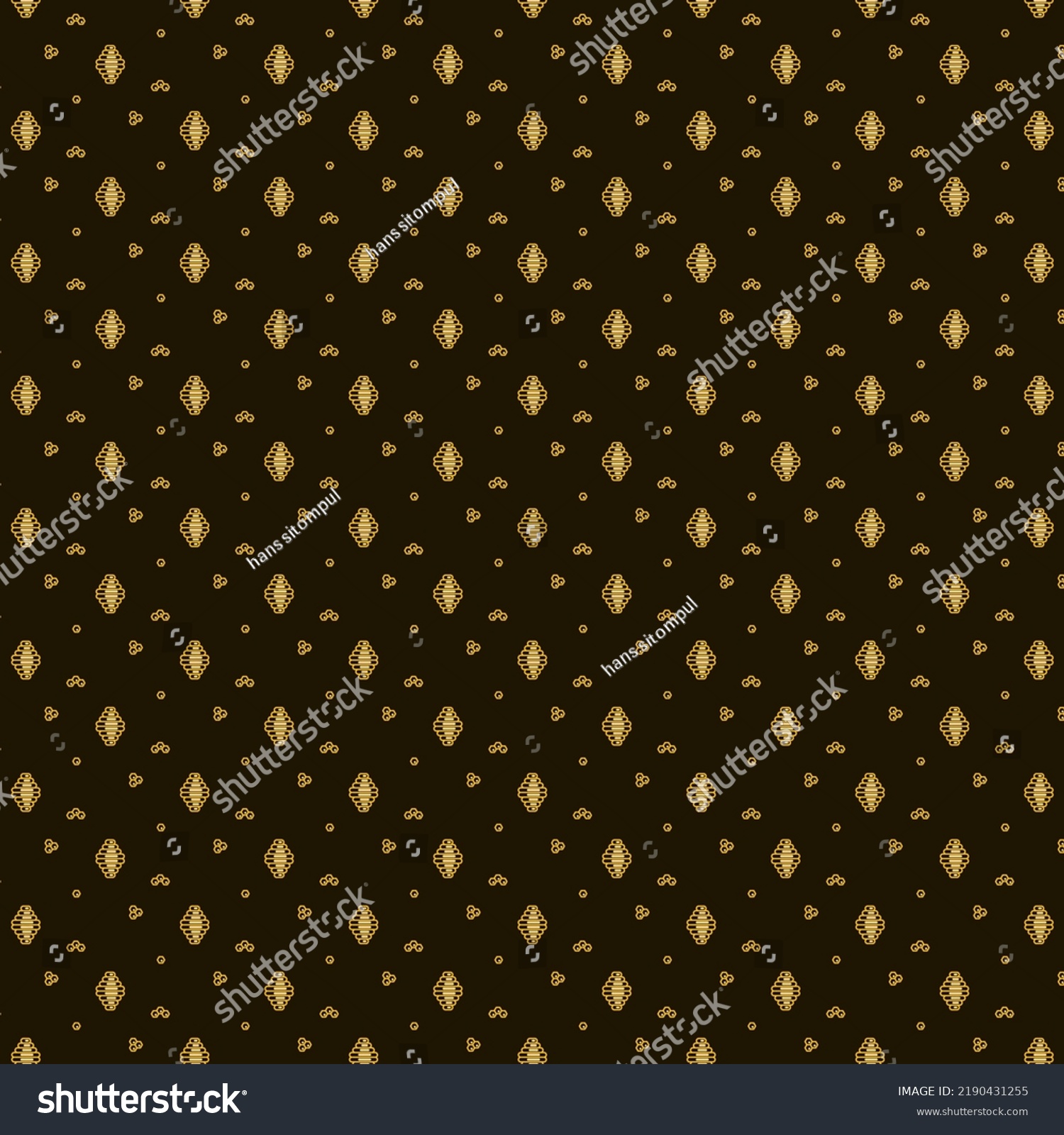 Yellow Honeycomb Pattern Black Background Vector Stock Vector (Royalty ...