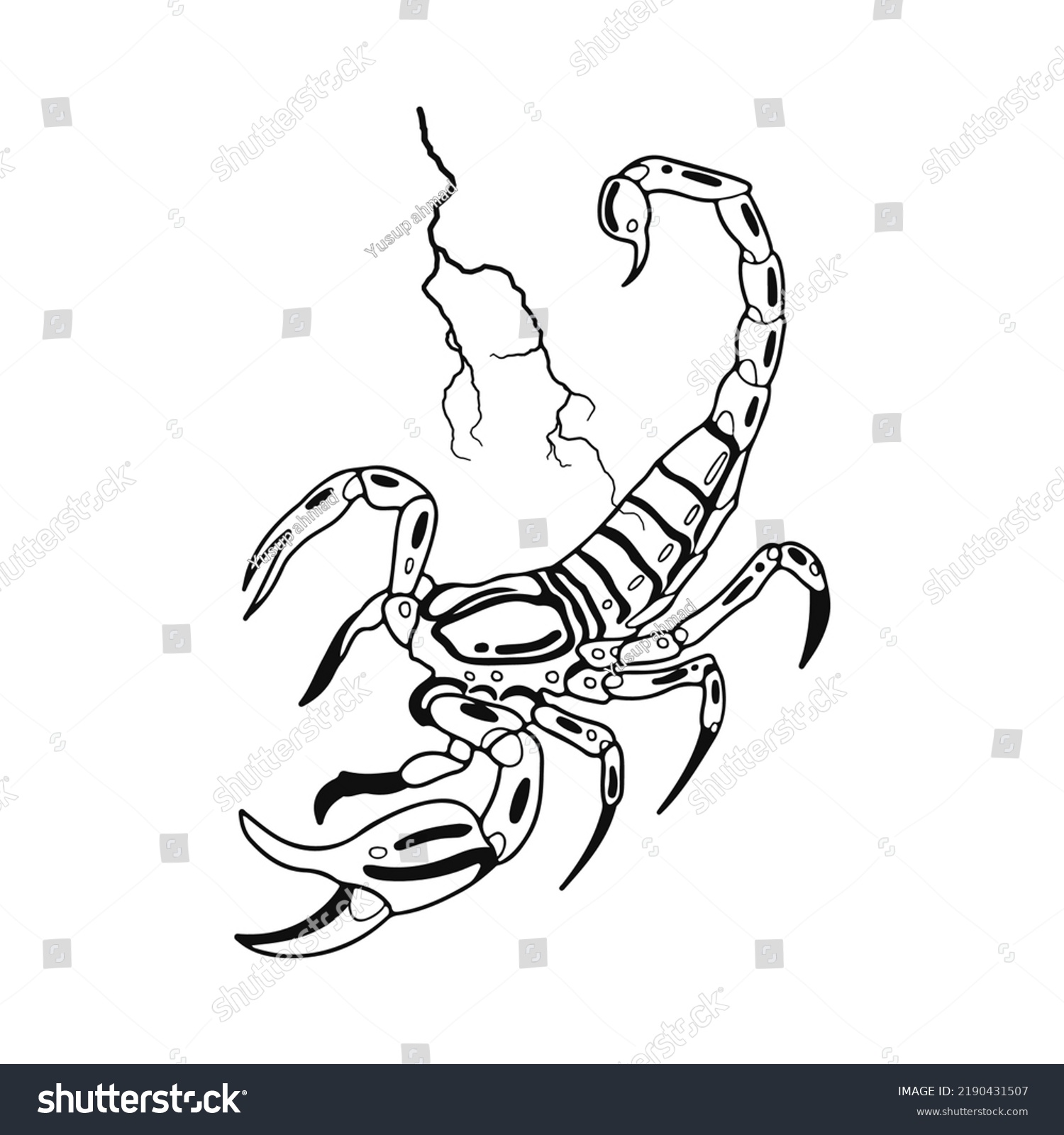 Vector Illustration Scorpion Lightning Stock Vector (Royalty Free ...