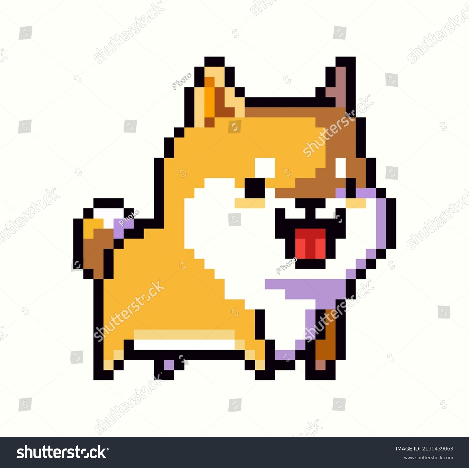 Dog Pixel Art On White Background Stock Vector (Royalty Free ...