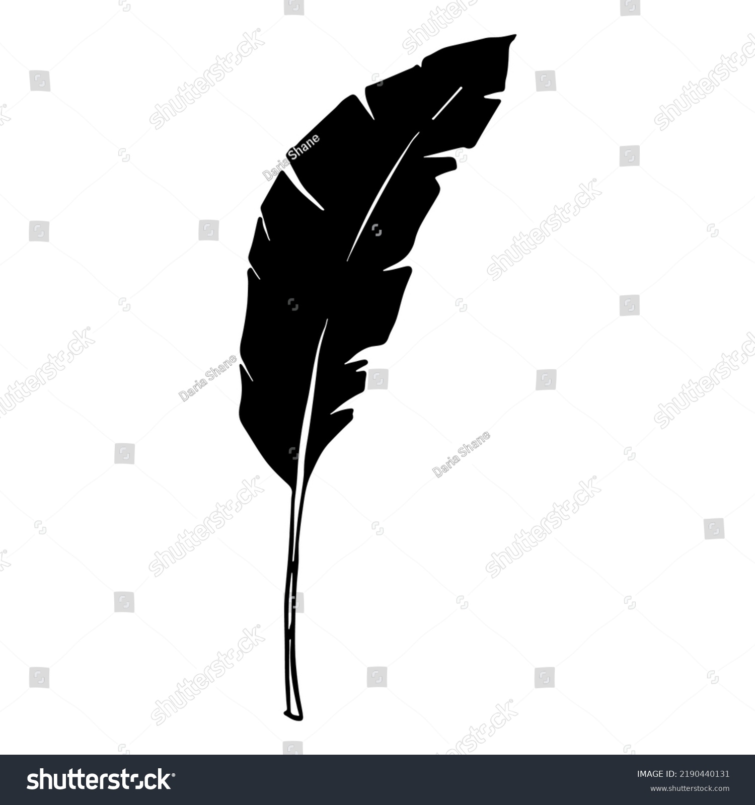 Simple Tropical Leaf Silhouette Illustration Hand Stock Vector (Royalty ...