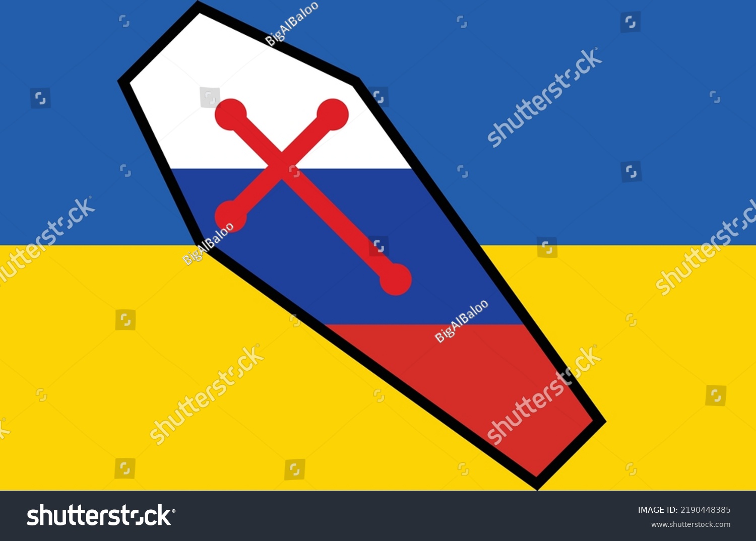 Ukraine Russian Flags Set Coffin Background Stock Vector (Royalty Free ...