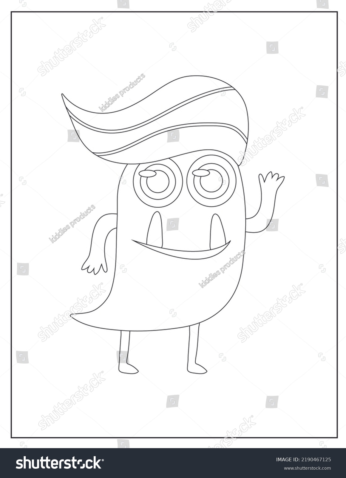 Cute Monster Coloring Pages Kids Stock Illustration 2190467125 ...