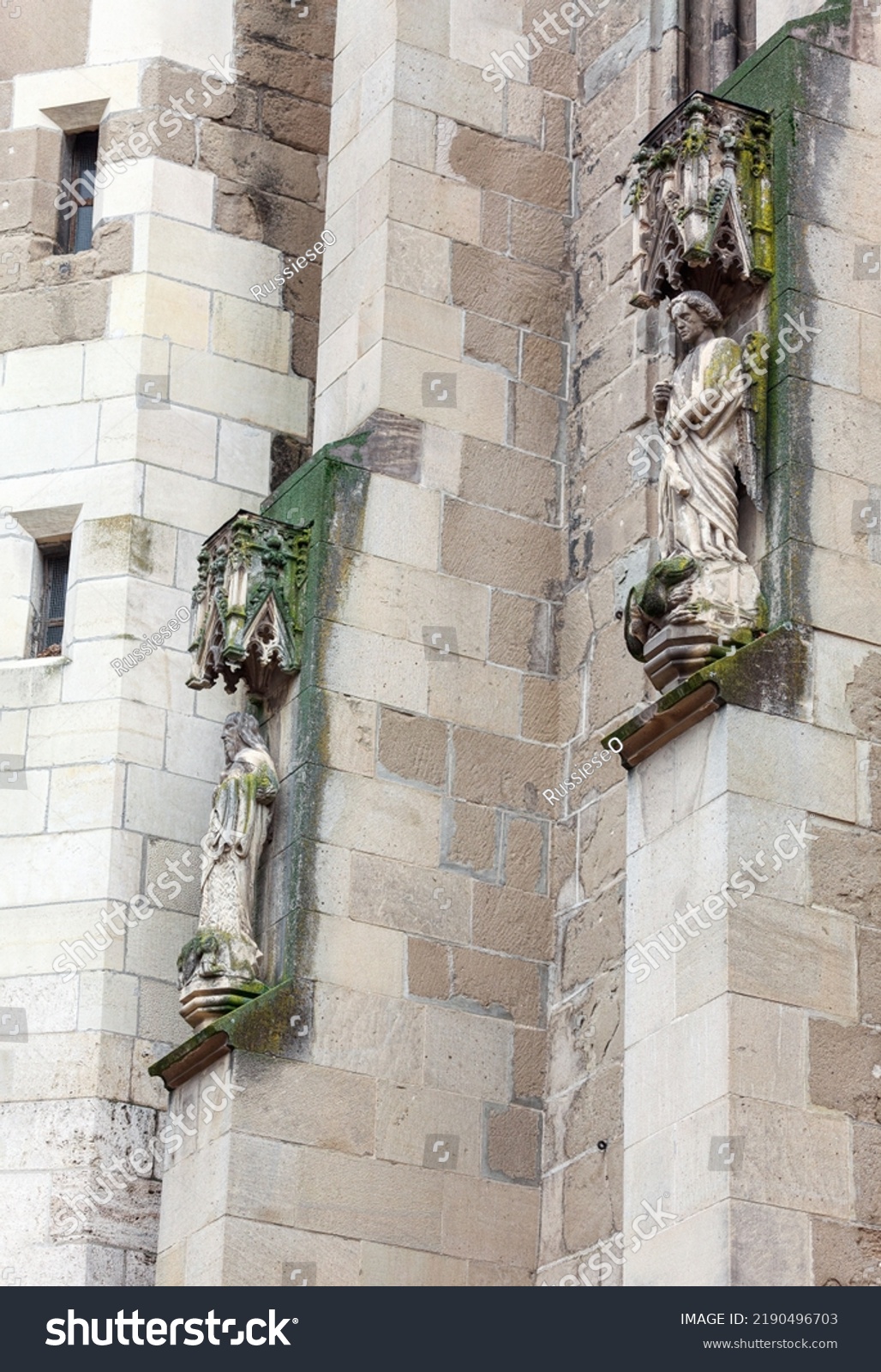 Gothic Sculptures On Exterior Wall Cathedral Stock Photo 2190496703 ...