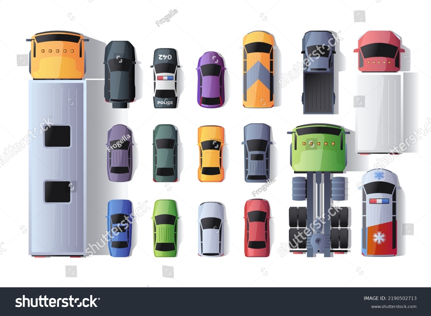 Cars View Above Various City Traffic Stock Vector (royalty Free 