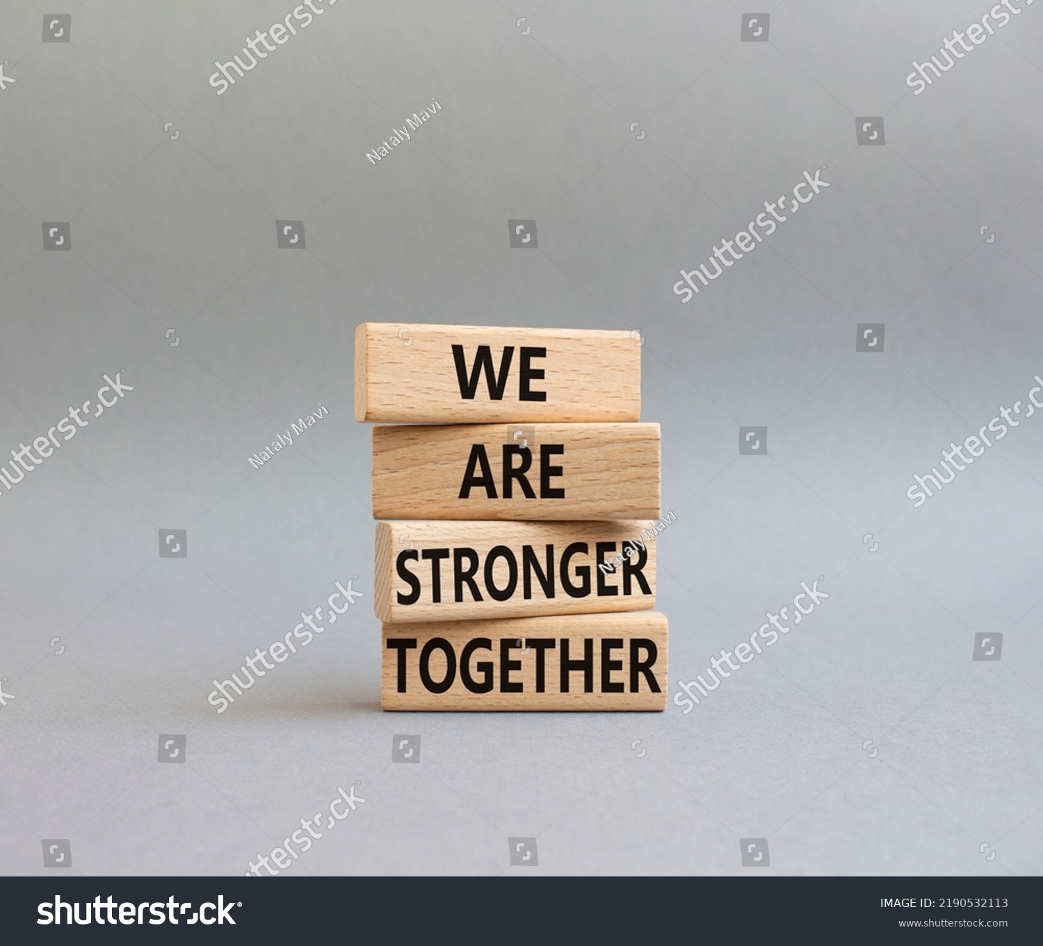 We Stronger Together Symbol Wooden Blocks Stock Photo 2190532113 ...