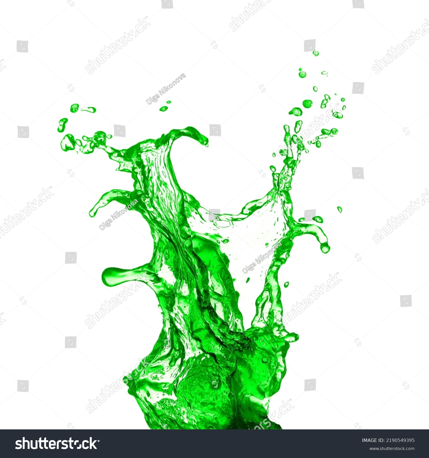 Green Juice Splash On White Background Stock Photo 2190549395 ...