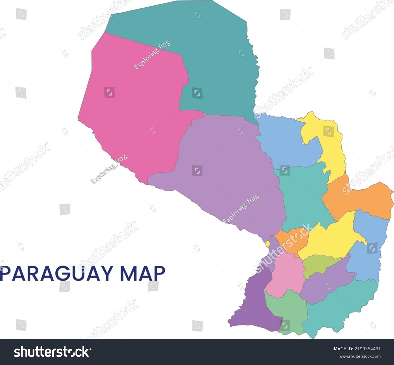 Stock Vector High Detailed Map Of Paraguay Illustration Of Paraguay Map Outline Map Of Paraguay South America 2190554431 
