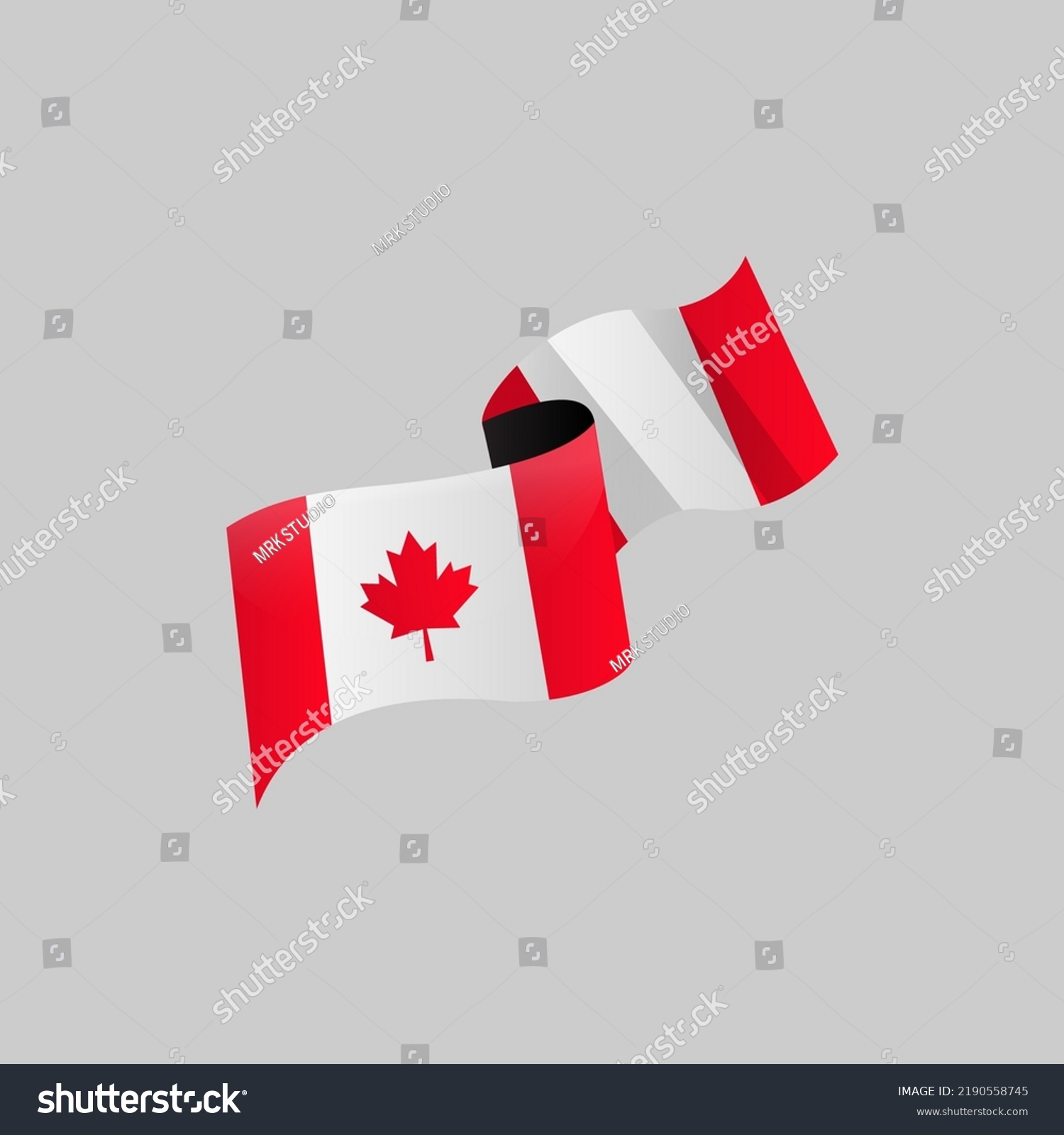 Wavy Canada Flag Ribbon Banner Design Stock Vector (Royalty Free ...