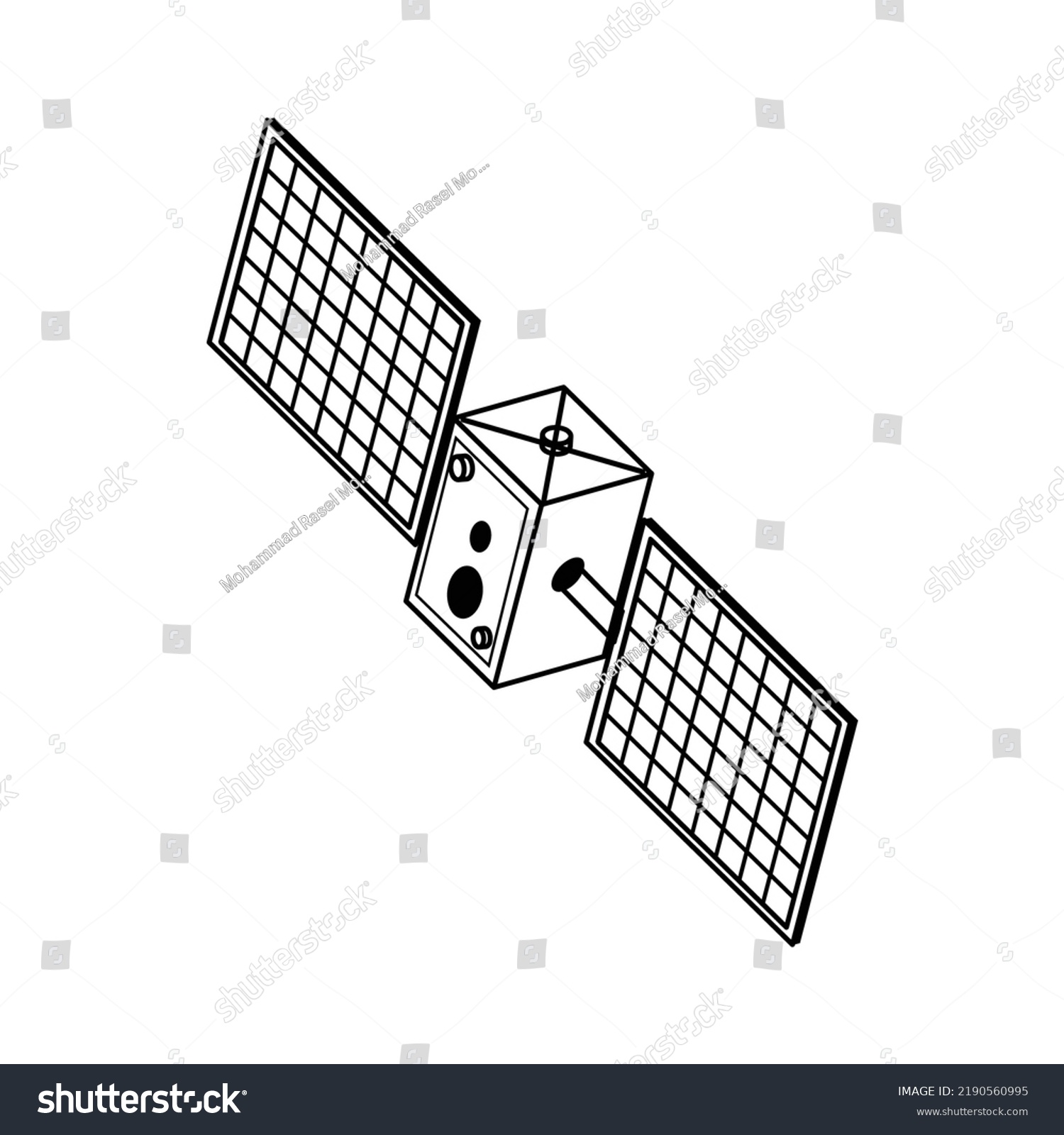 Simple Satellite Line Art Design Stock Vector Royalty Free 2190560995