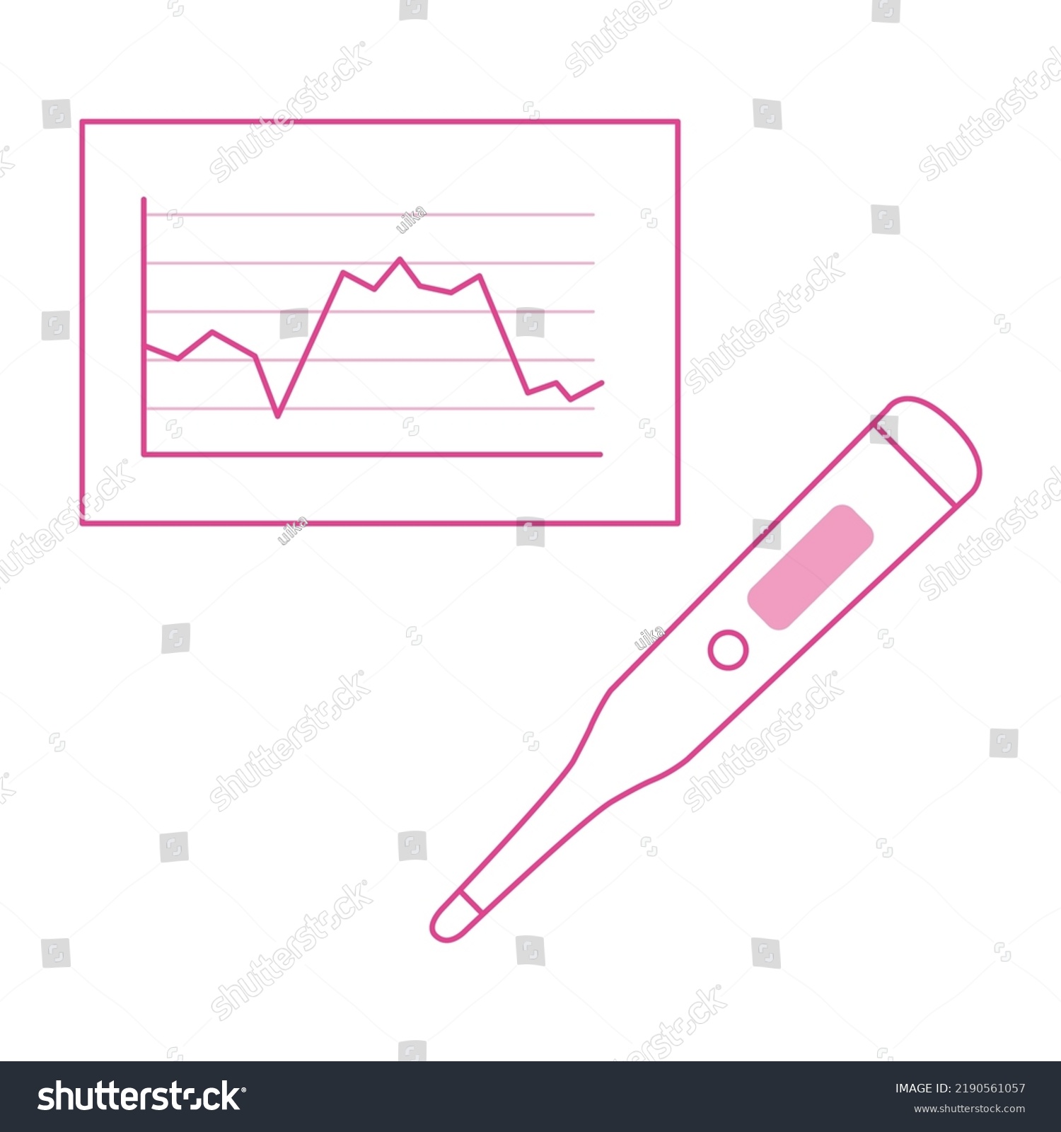 Basal Body Temperature Graph Thermometer Stock Vector (Royalty Free ...