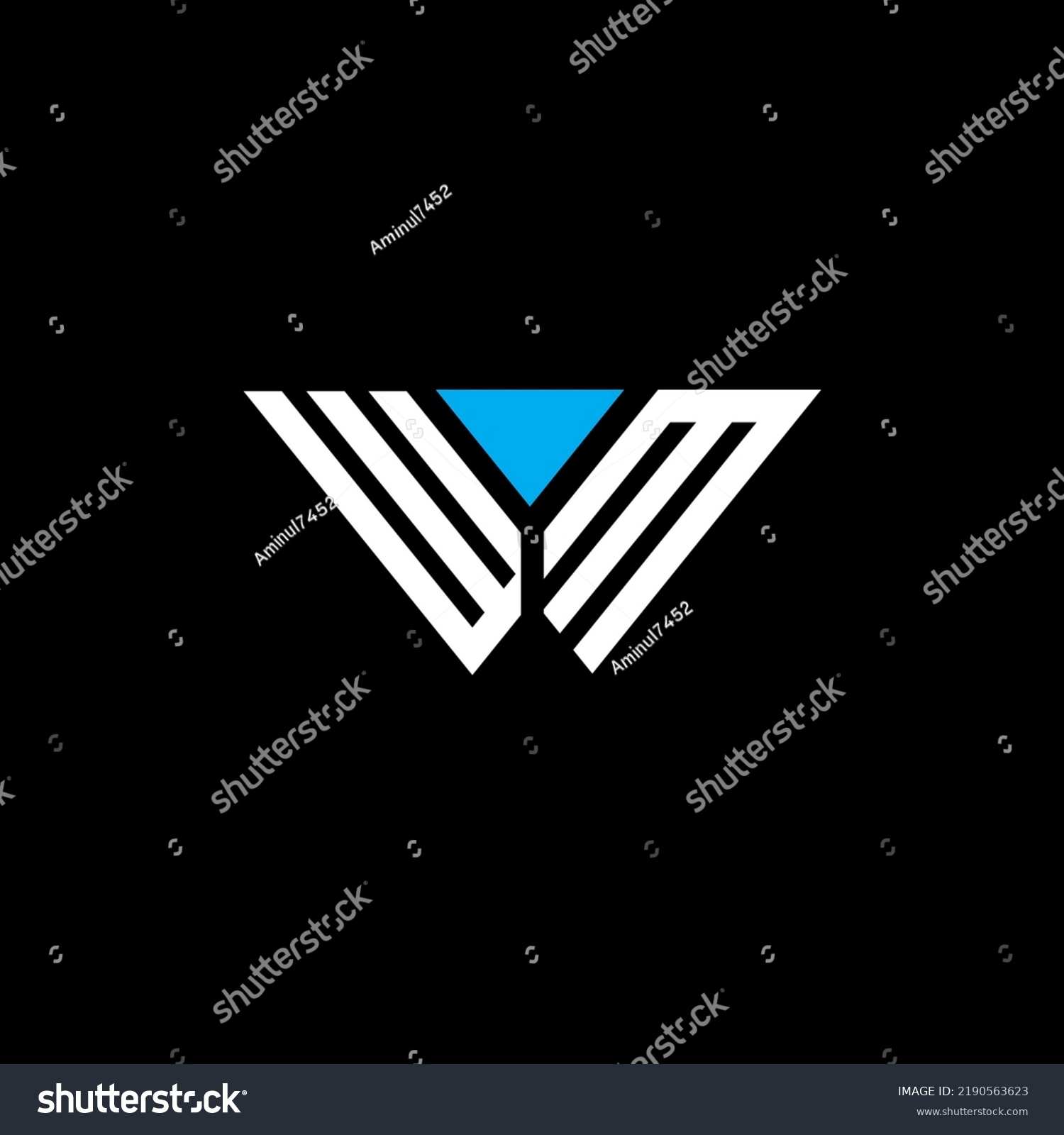 Wm Letter Logo Creative Design Vector Stock Vector (Royalty Free