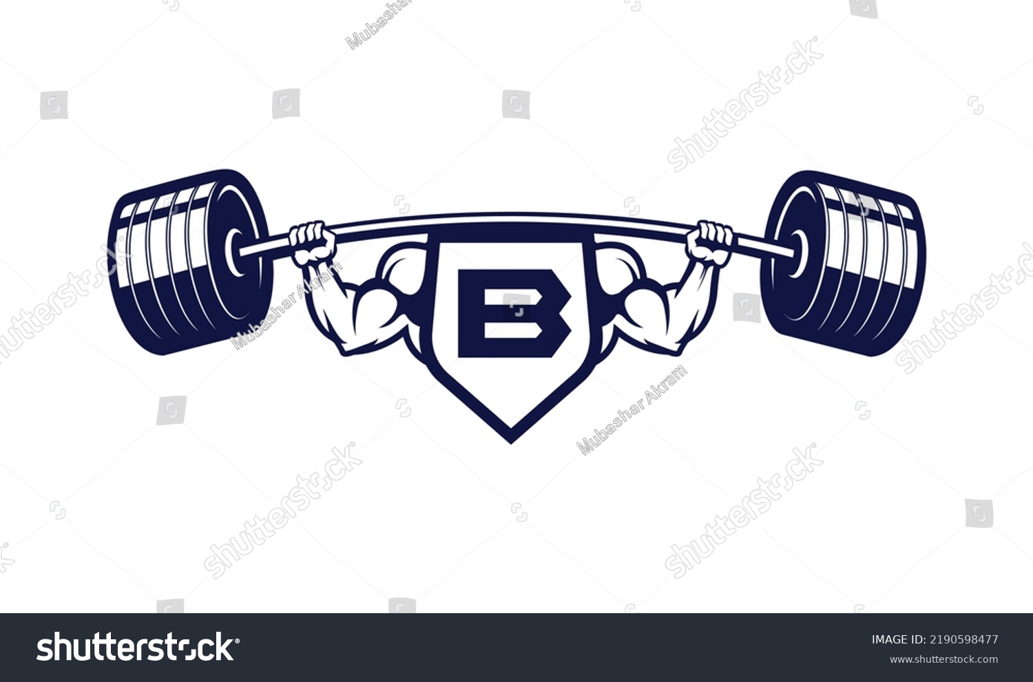 Letter B Logo Muscular Shape Fitness Stock Vector (Royalty Free ...