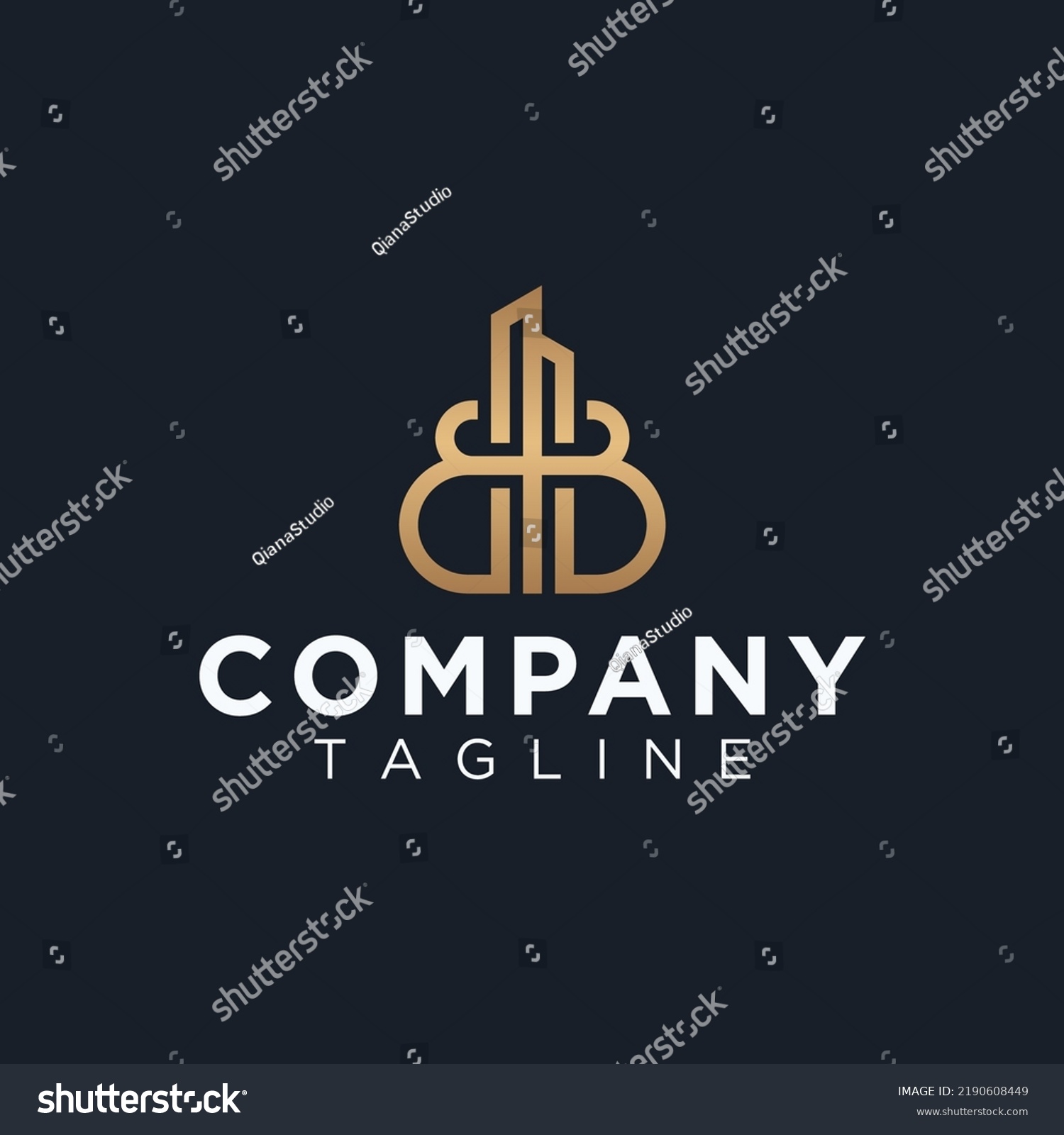 Letter B Line Art Style Building Stock Vector (Royalty Free) 2190608449 ...