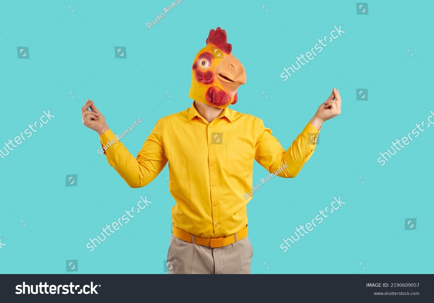 Funny Man Mask Chicken Pretending Be Stock Photo 2190609057 | Shutterstock