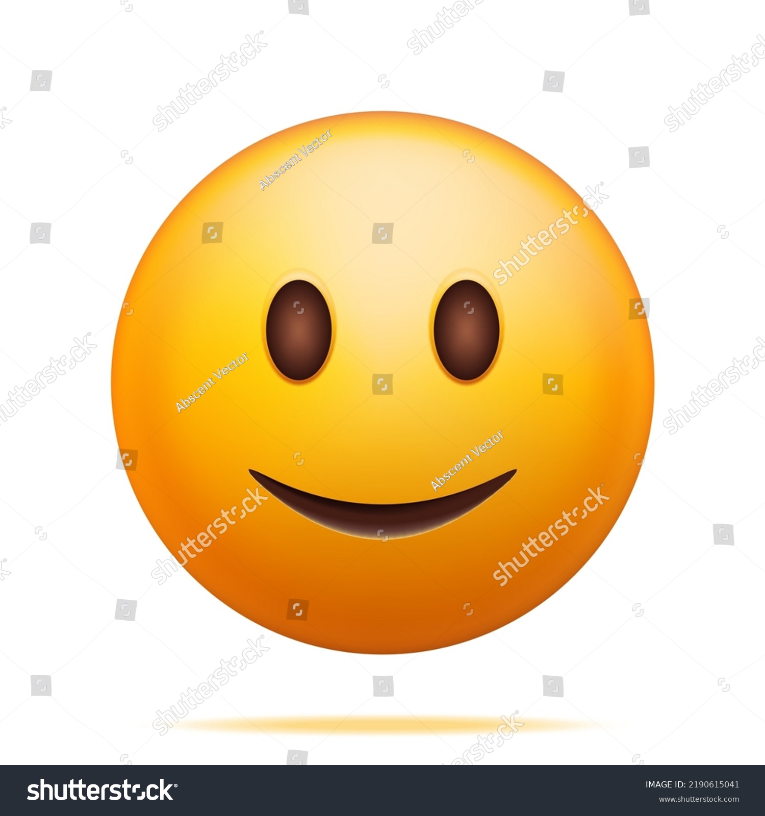 3d Yellow Happy Emoticon Isolated On Stock Vector (Royalty Free ...