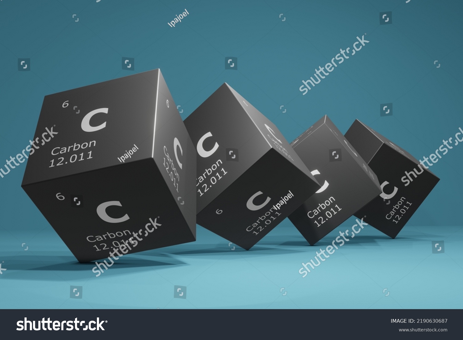 3d Rendering Carbon Chemical Element Periodic Stock Illustration 