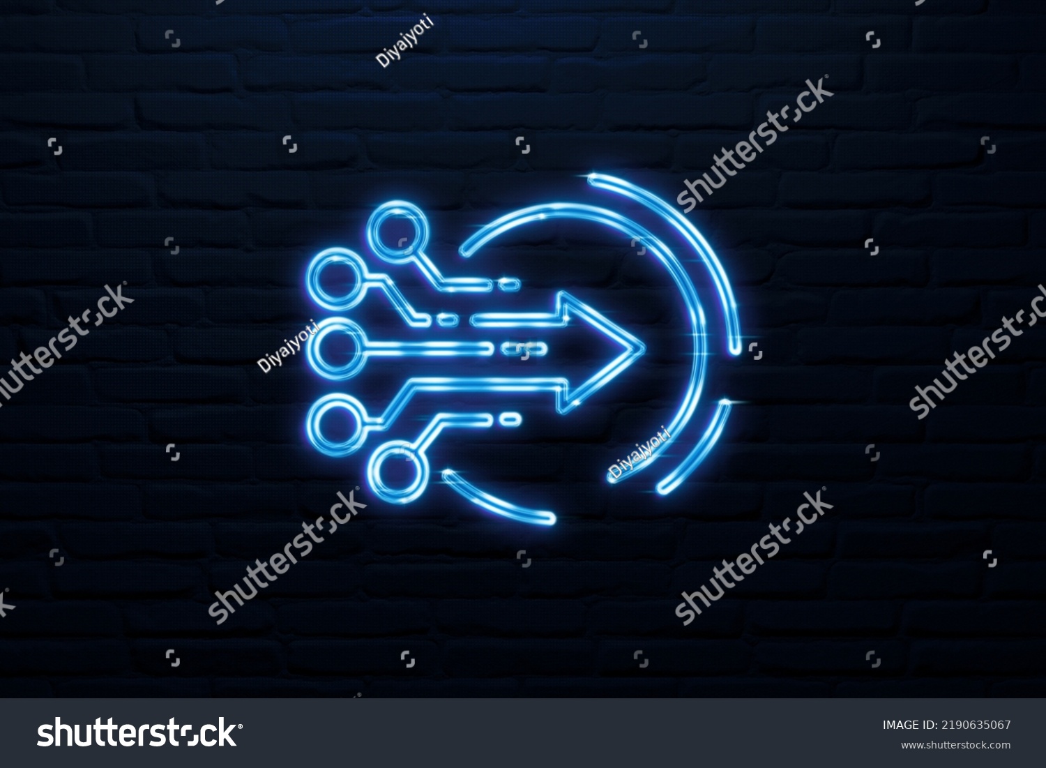 3d Digital Transformation Icon Neon Sign Stock Illustration 2190635067 ...