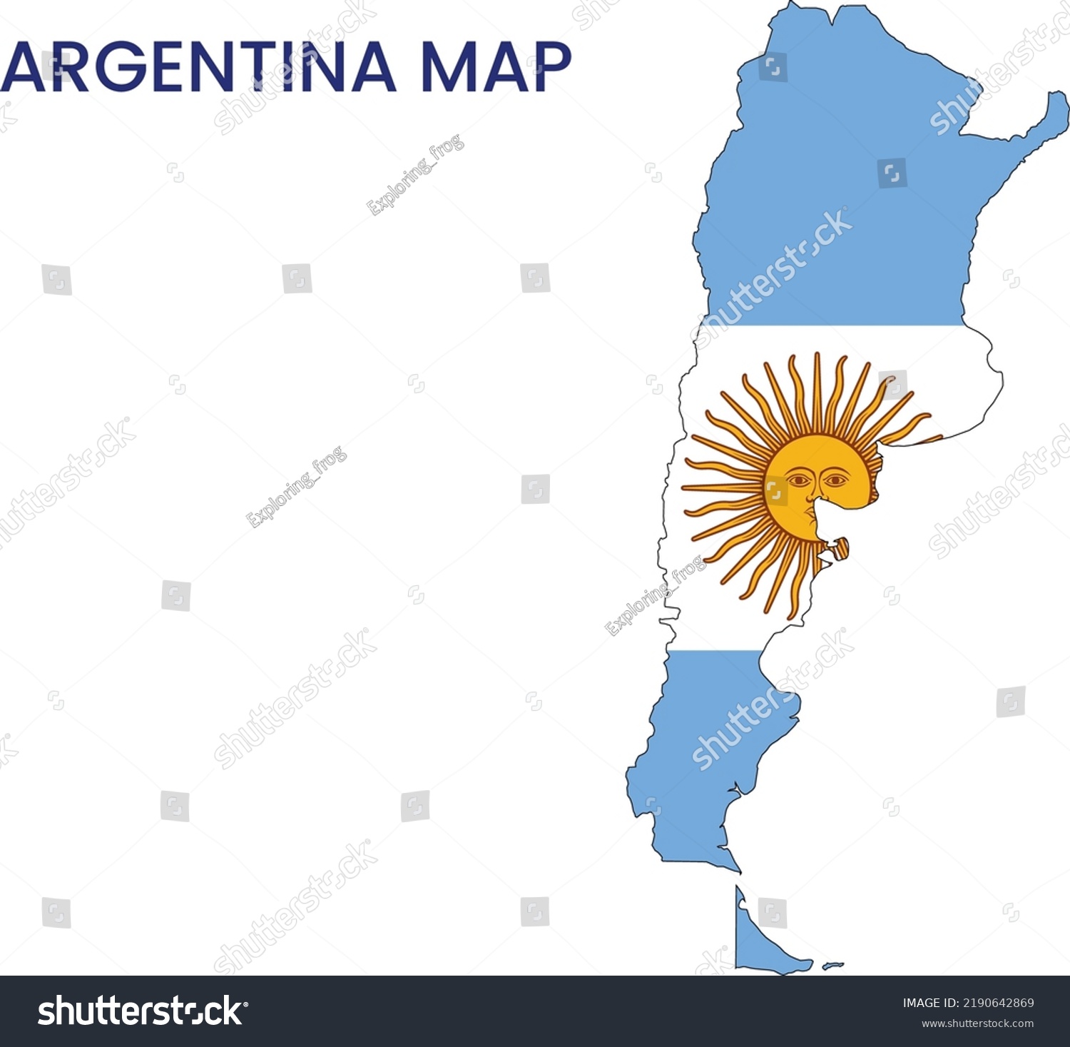 High Detailed Map Argentina Outline Map Stock Vector (Royalty Free ...