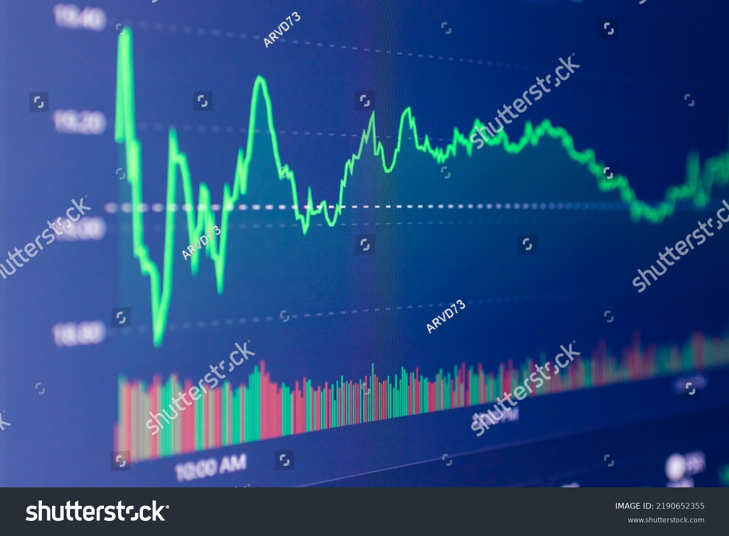 Stock Market Upwards Chart On Screen Stock Illustration 2190652355