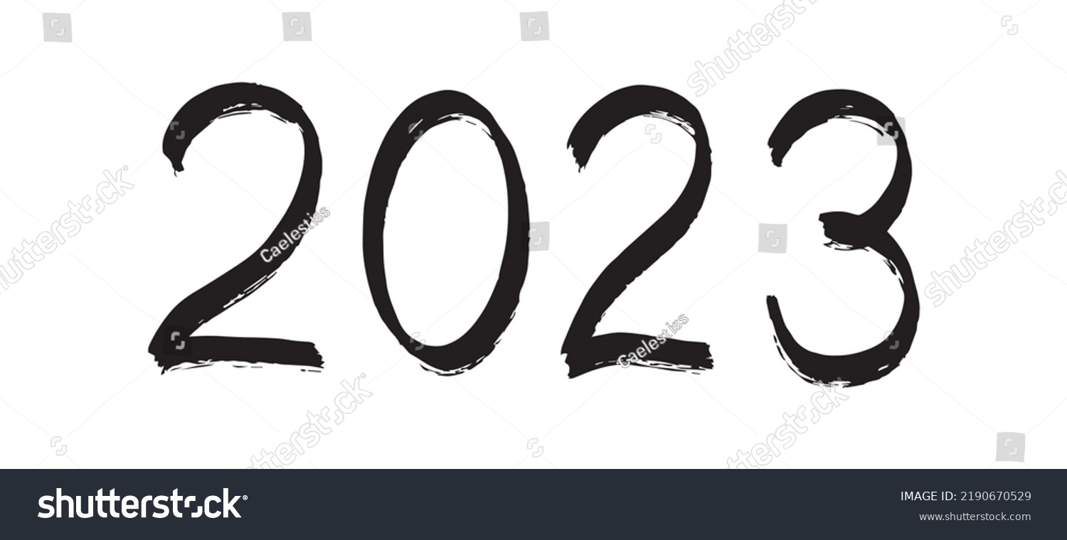 2023 Vector Black Ink Number Isolated Stock Vector (royalty Free 