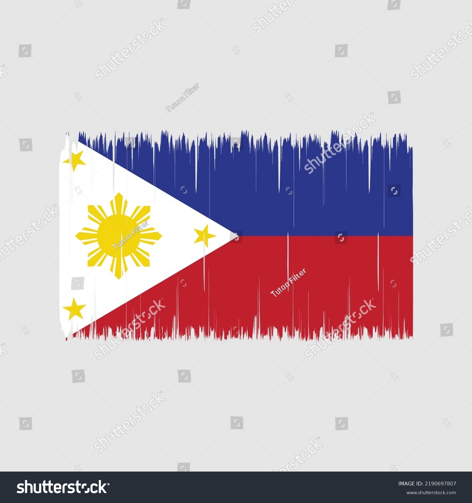 Philippines Flag Brush Strokes National Flag Stock Vector (Royalty Free ...