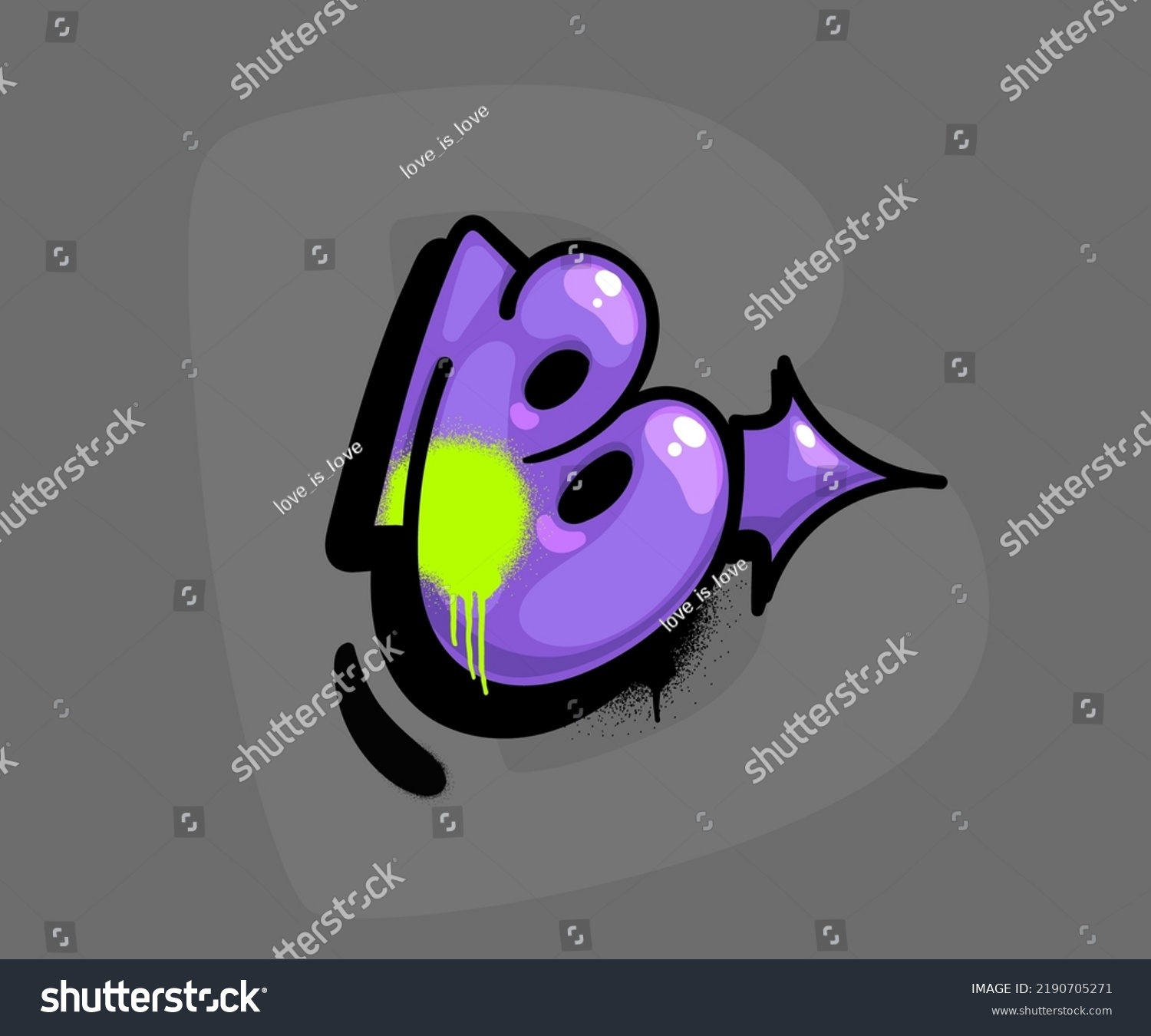 Letter B Logo Font Graffiti Spray Stock Vector (Royalty Free ...