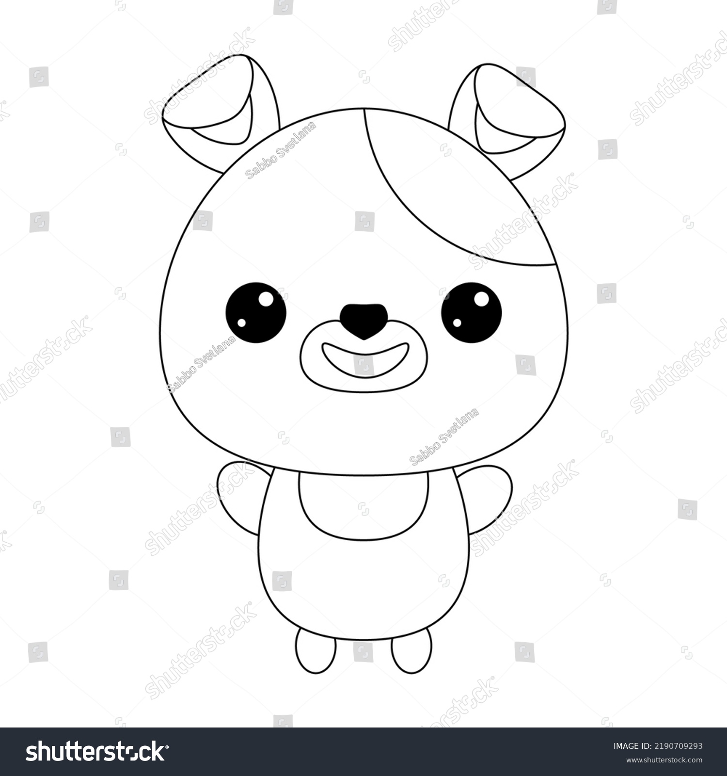 Contour Drawing Dog On White Background Stock Vector (Royalty Free