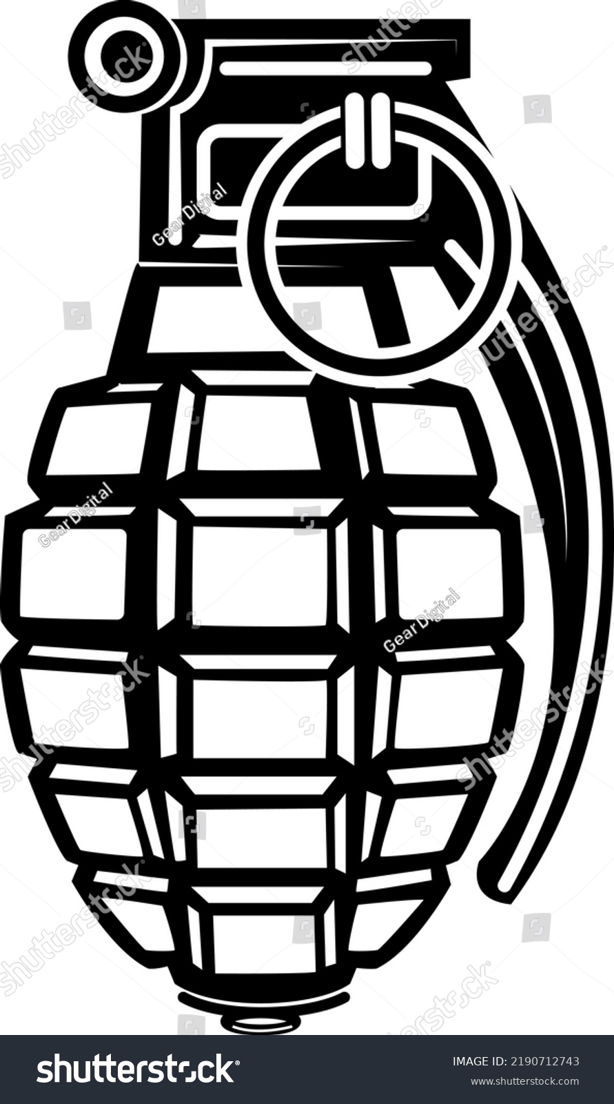 Vector Graphics Hand Grenade Isolated On Stock Vector (Royalty Free ...