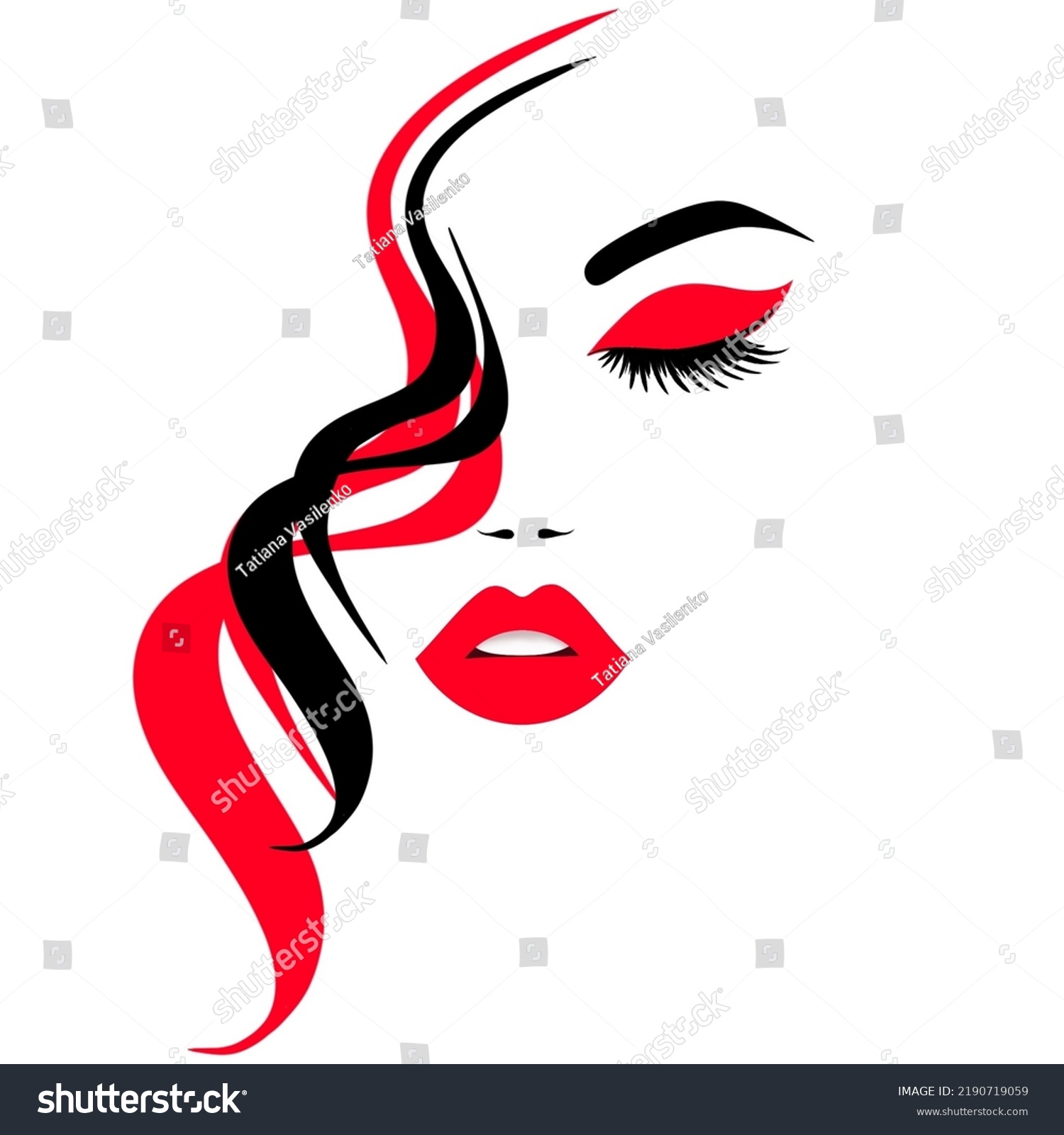 Face Background Red Black Color Stock Illustration 2190719059