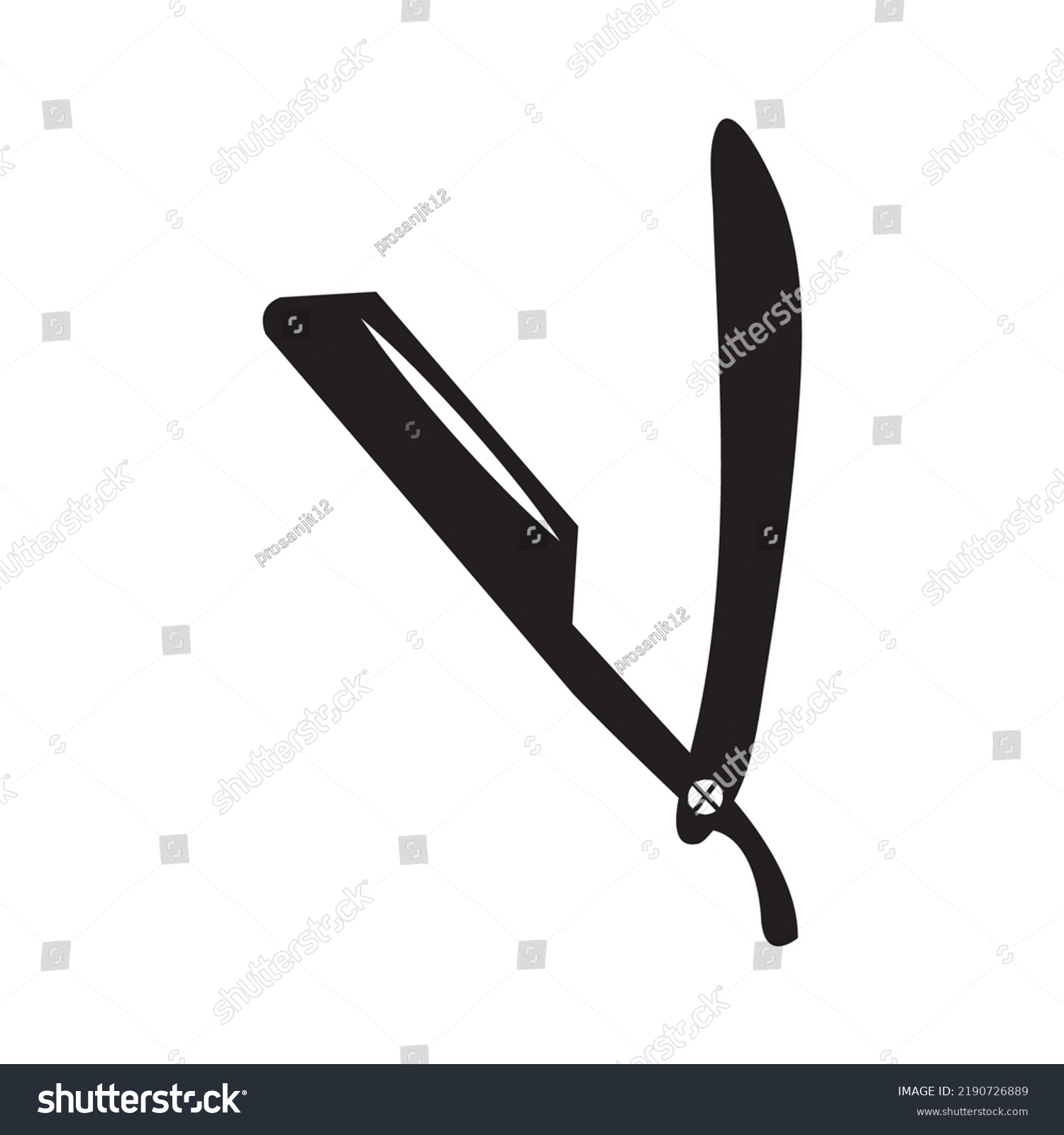 Beauty Salon Hair Razor Blade Icon Stock Vector (Royalty Free ...