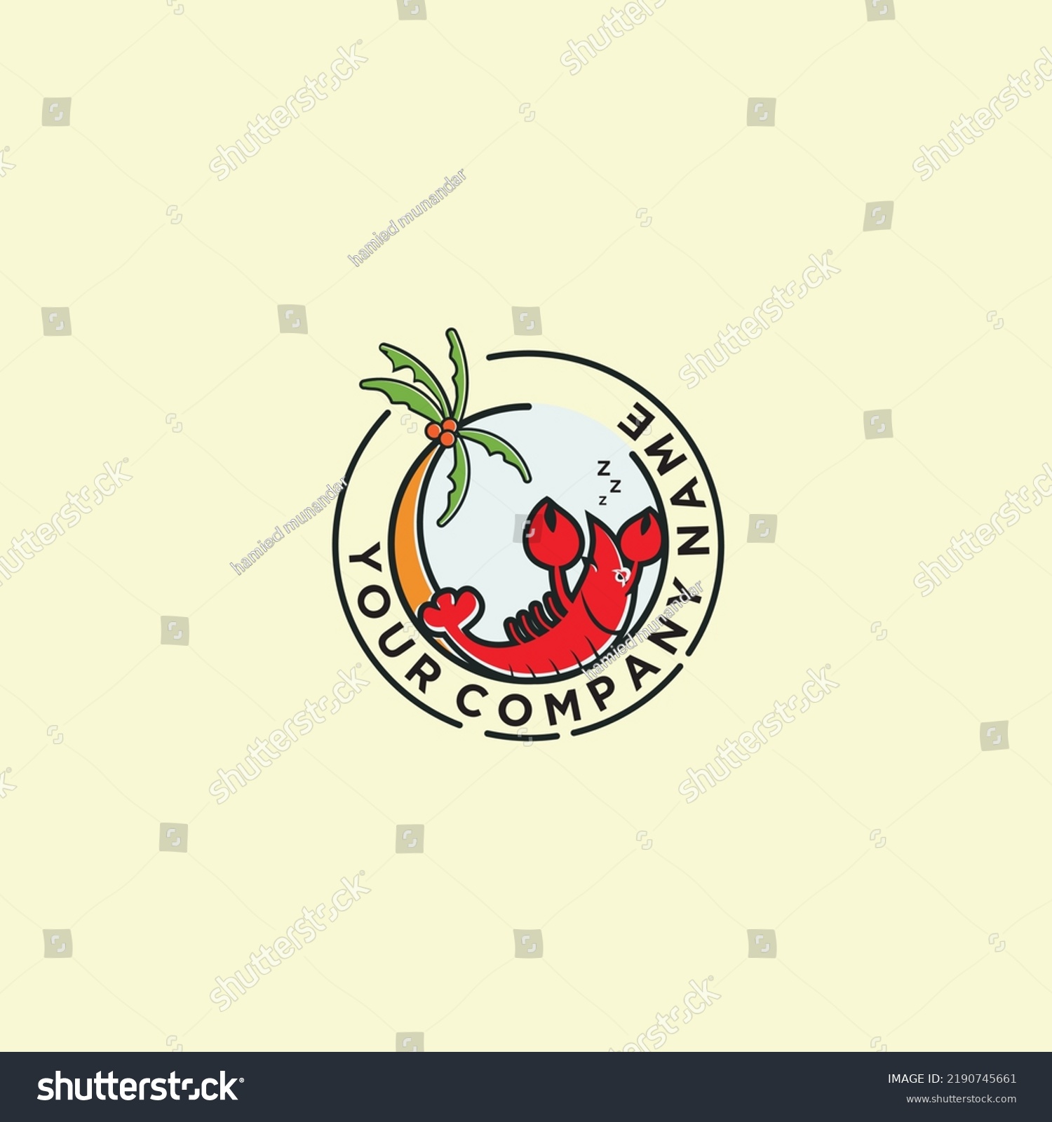 Cool Emblem Logo About Palm Lazy Stock Vector (Royalty Free) 2190745661 ...