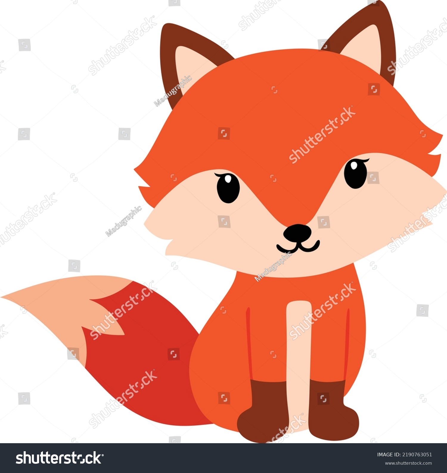 Orange Color Fox Vector Drawing Sketch Stock Vector (Royalty Free ...