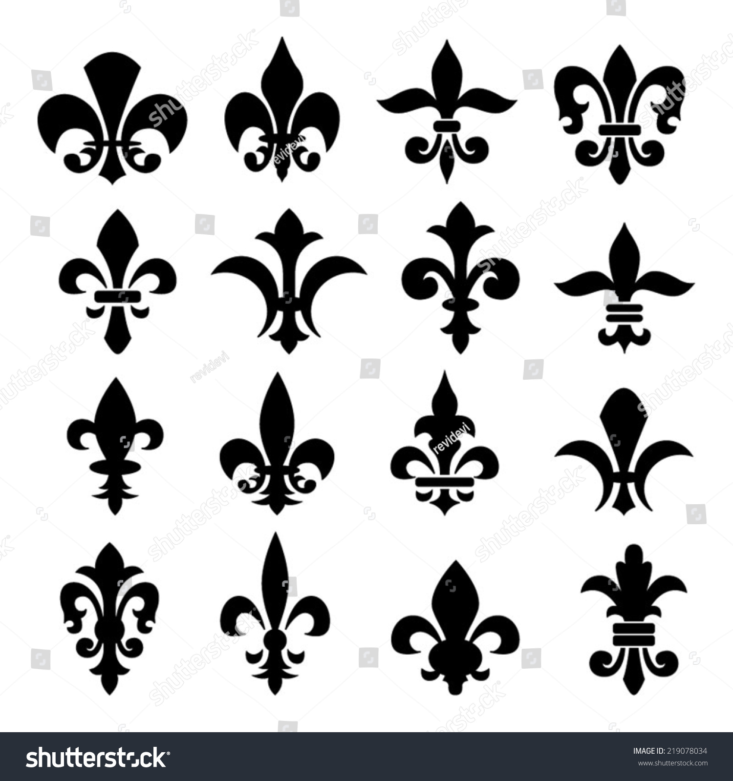 Fleur De Li Silhouette Vector Stock Vector (Royalty Free) 219078034 ...