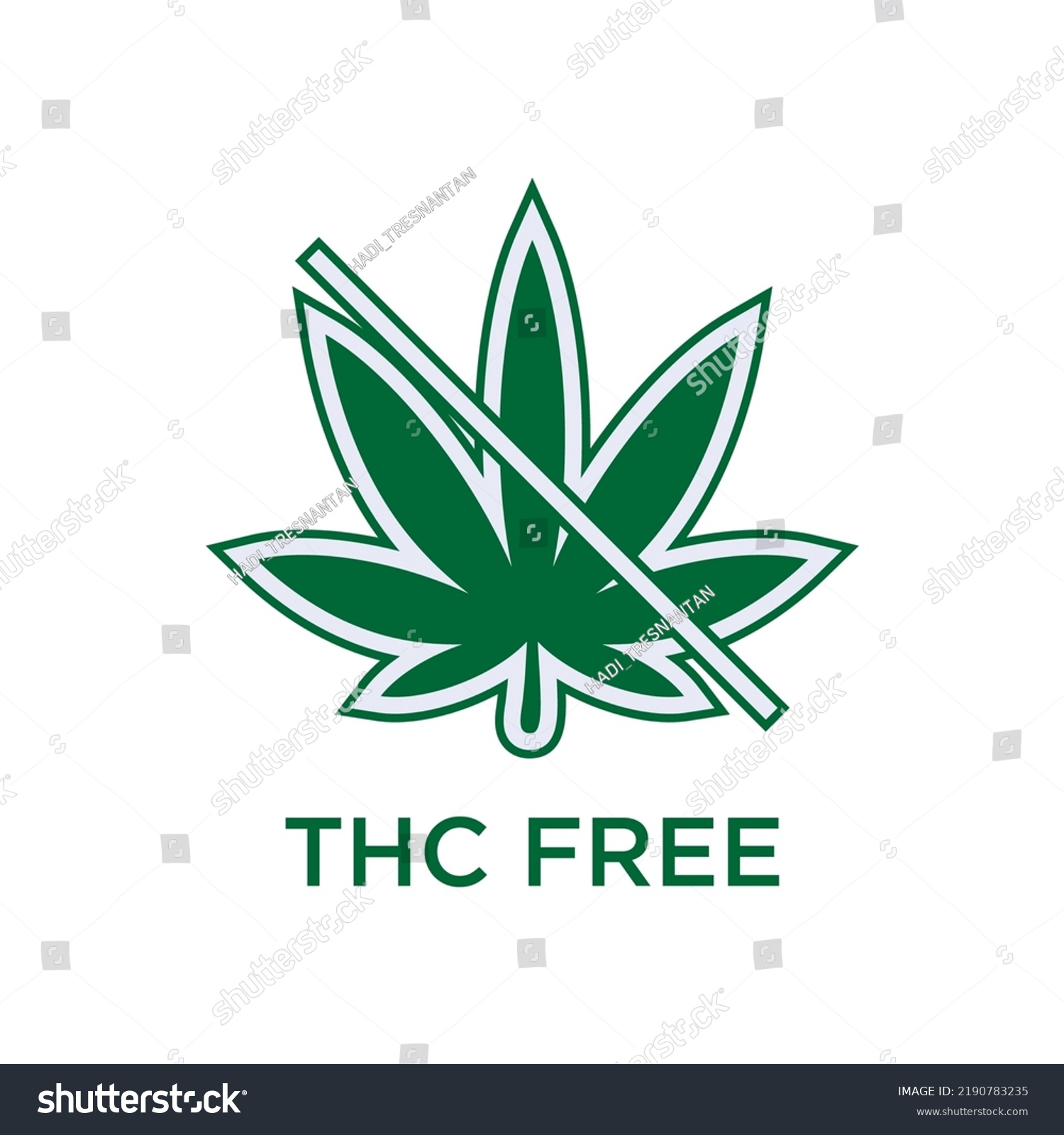 Thc Free Icon Non Tetrahydrocannabinol Symbol Stock Vector (Royalty ...