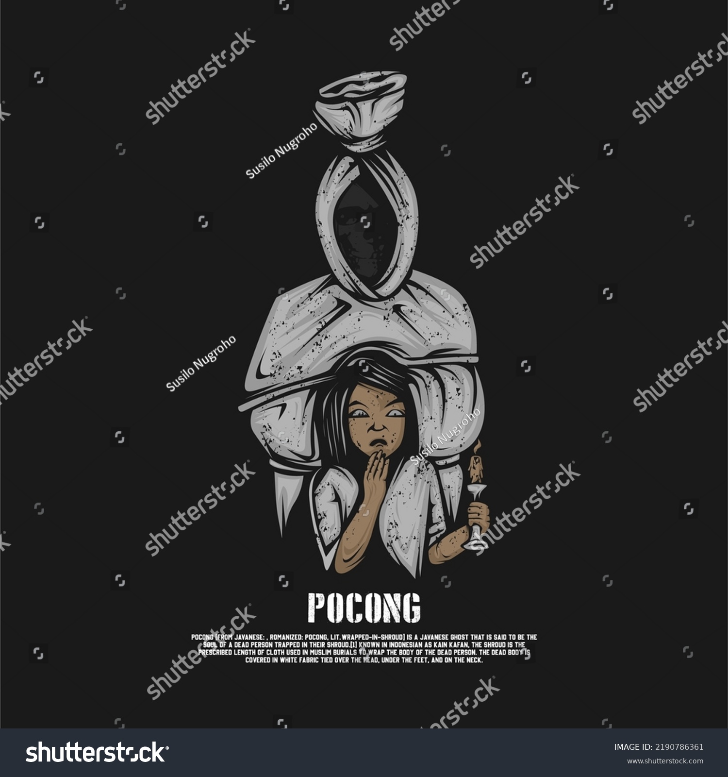 Pocong Urban Legend Ghost Asian Indonesia Stock Vector Royalty Free