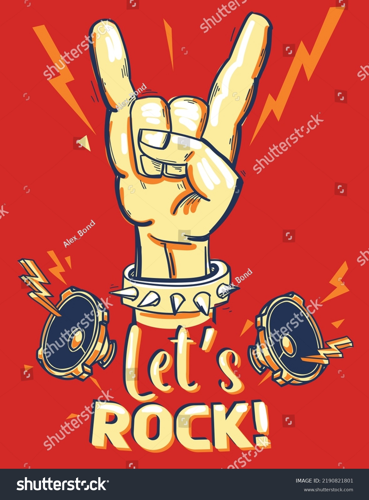 Lets Rock Heavy Metal Hand Gesture Stock Vector (Royalty Free ...