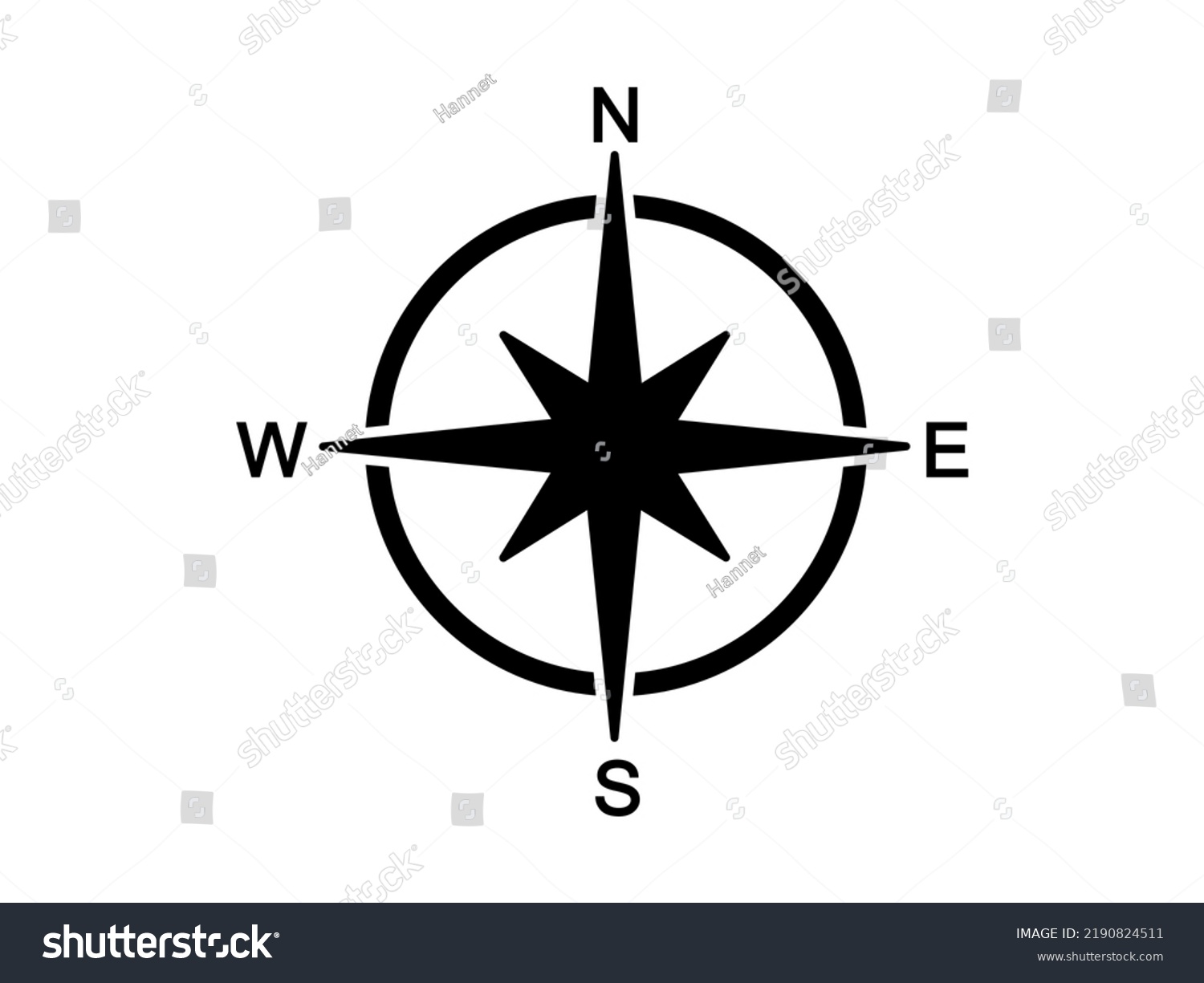 North Symbol Vector Compass On Isolated Stock Vector (Royalty Free ...